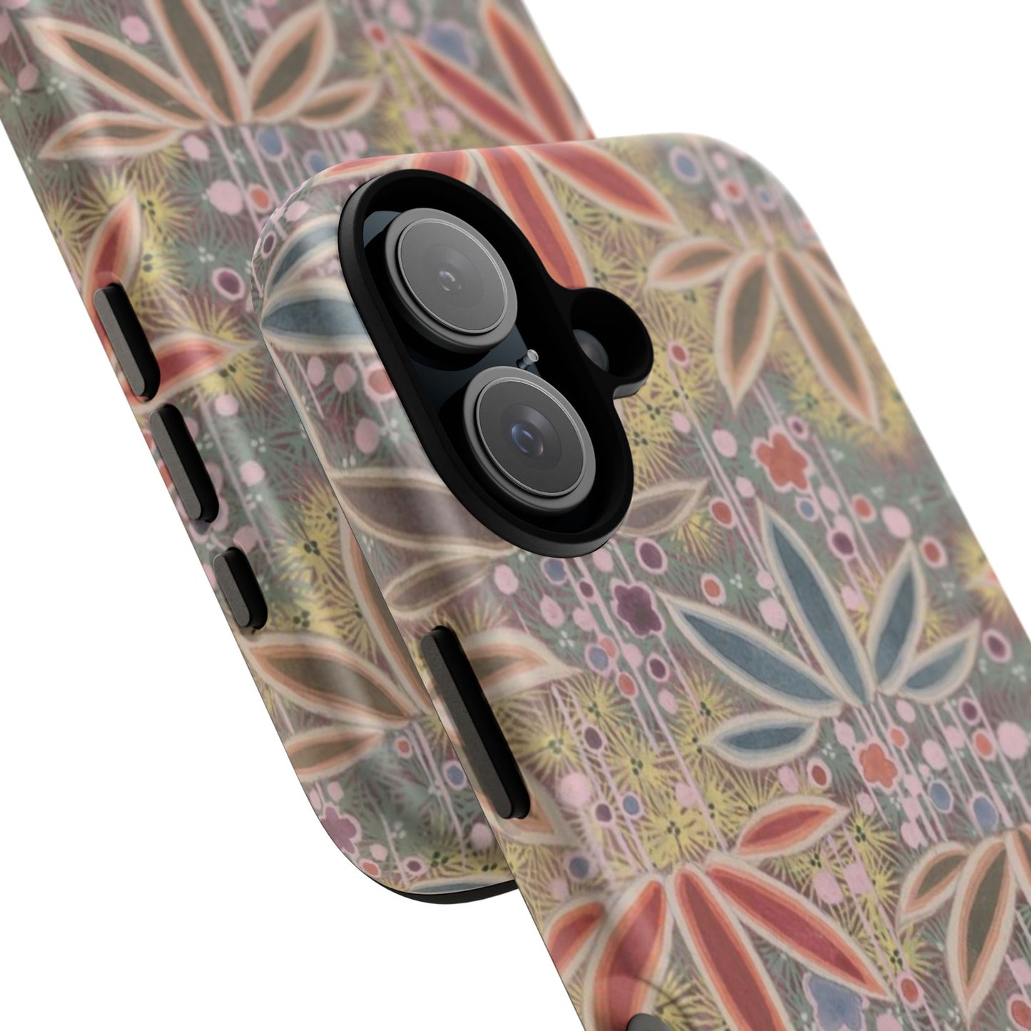 和柄、日本の伝統文様、植物柄、着物や帯などに用いられた模様のスマホケース