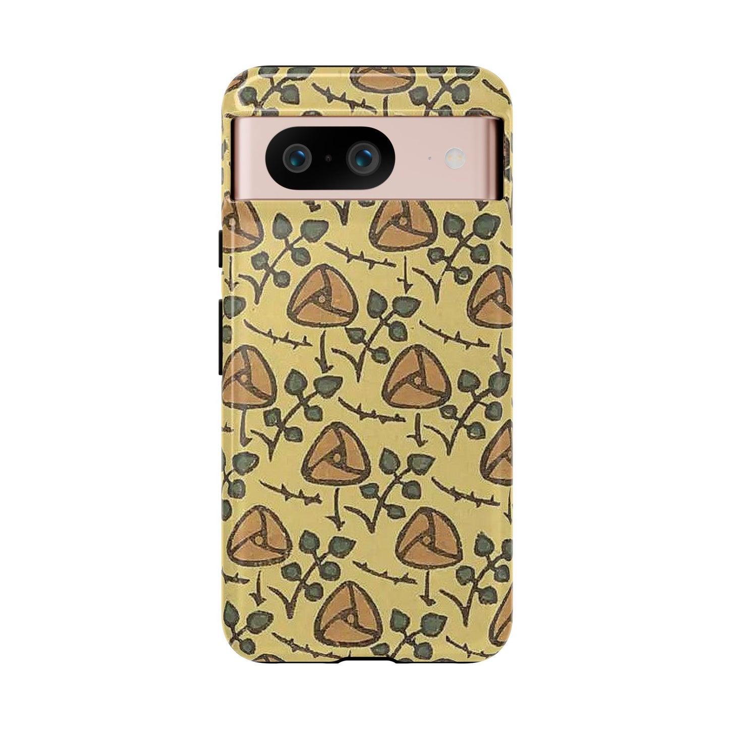 花柄タフスマホケース - 着物や帯で使用されている模様、アウトドア愛好家のためのヴィンテージナチュラルデザイン