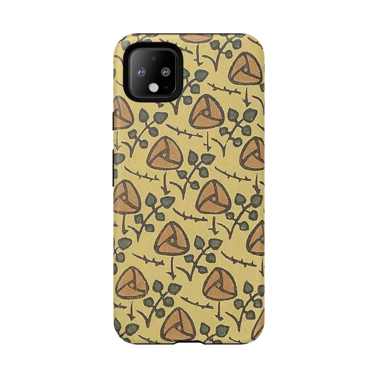 花柄タフスマホケース - 着物や帯で使用されている模様、アウトドア愛好家のためのヴィンテージナチュラルデザイン