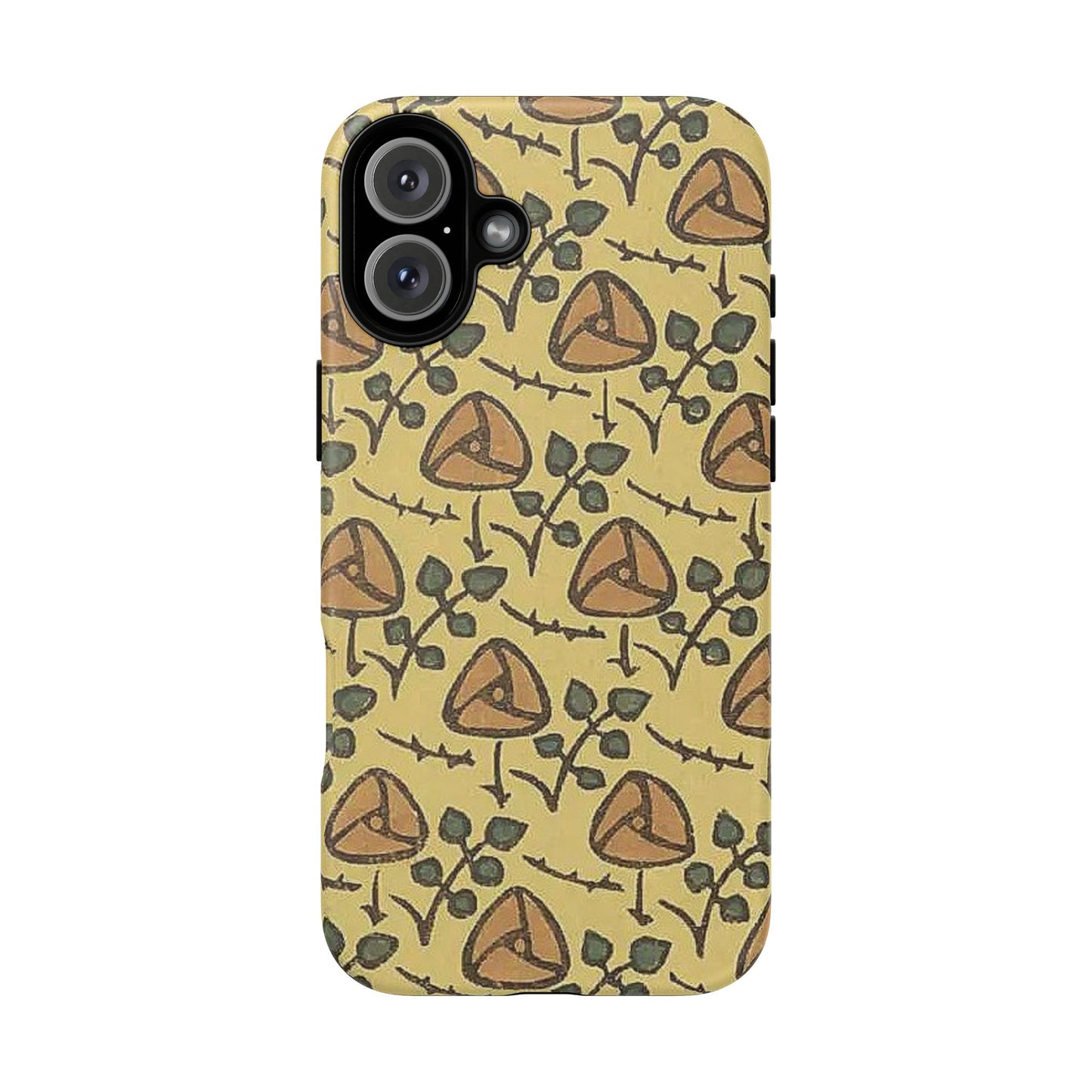 花柄タフスマホケース - 着物や帯で使用されている模様、アウトドア愛好家のためのヴィンテージナチュラルデザイン