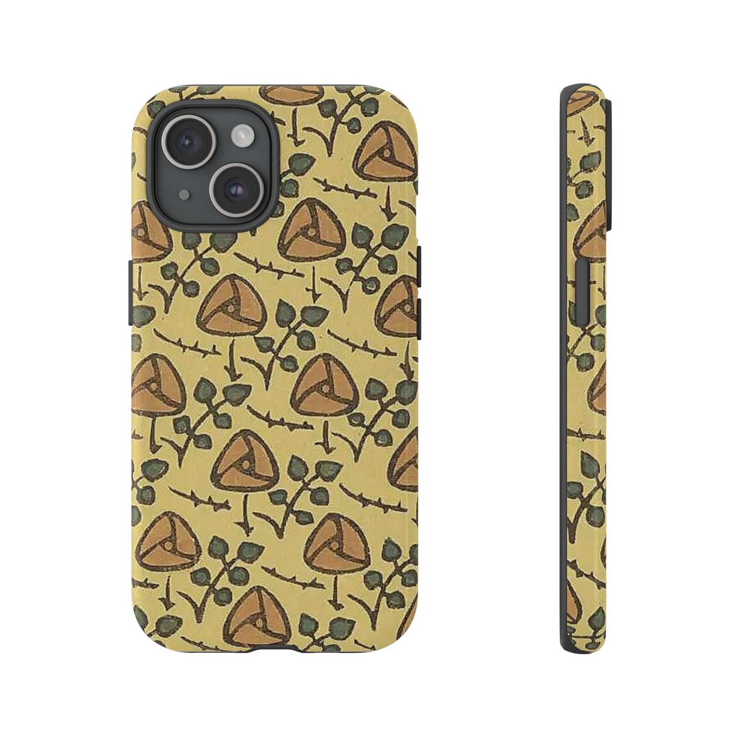 花柄タフスマホケース - 着物や帯で使用されている模様、アウトドア愛好家のためのヴィンテージナチュラルデザイン