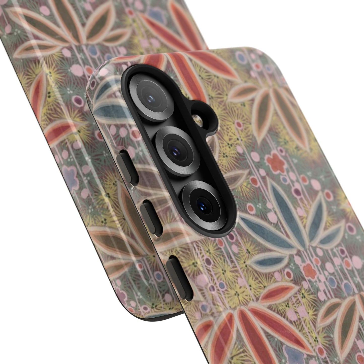 和柄、日本の伝統文様、植物柄、着物や帯などに用いられた模様のスマホケース