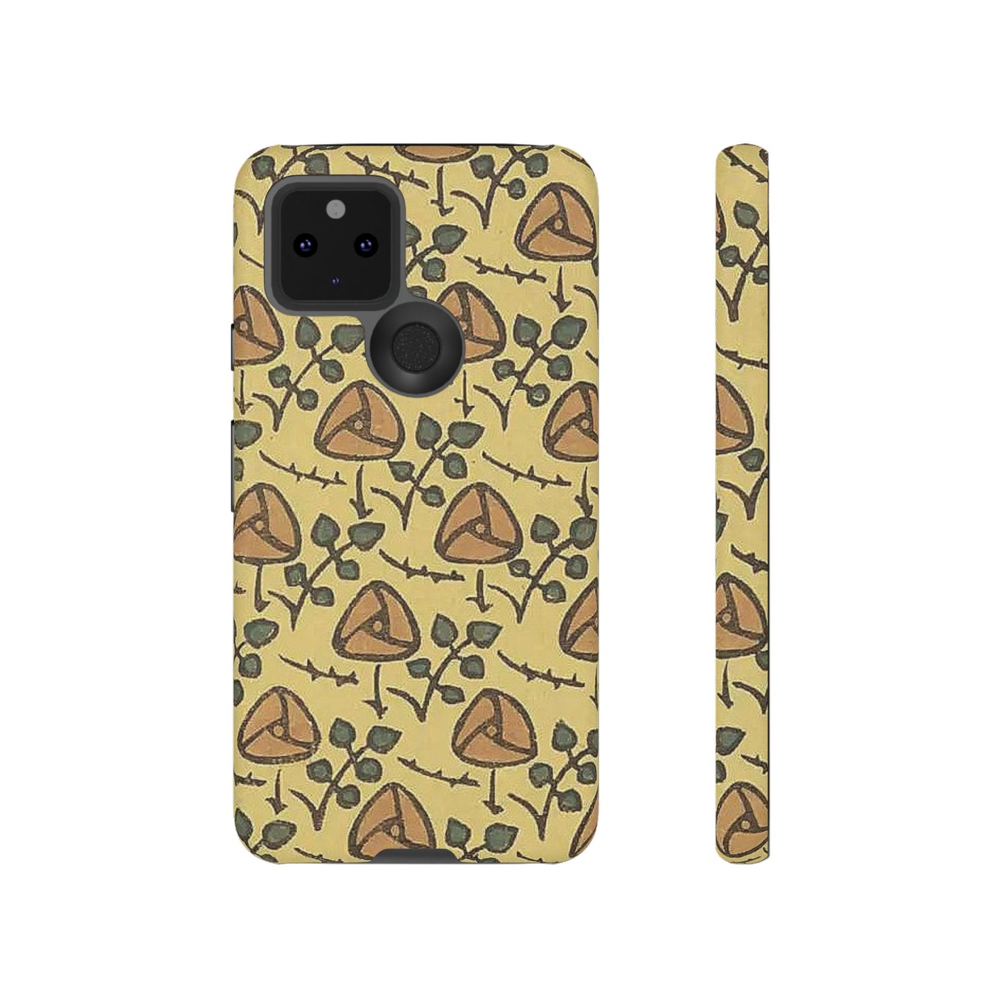 花柄タフスマホケース - 着物や帯で使用されている模様、アウトドア愛好家のためのヴィンテージナチュラルデザイン