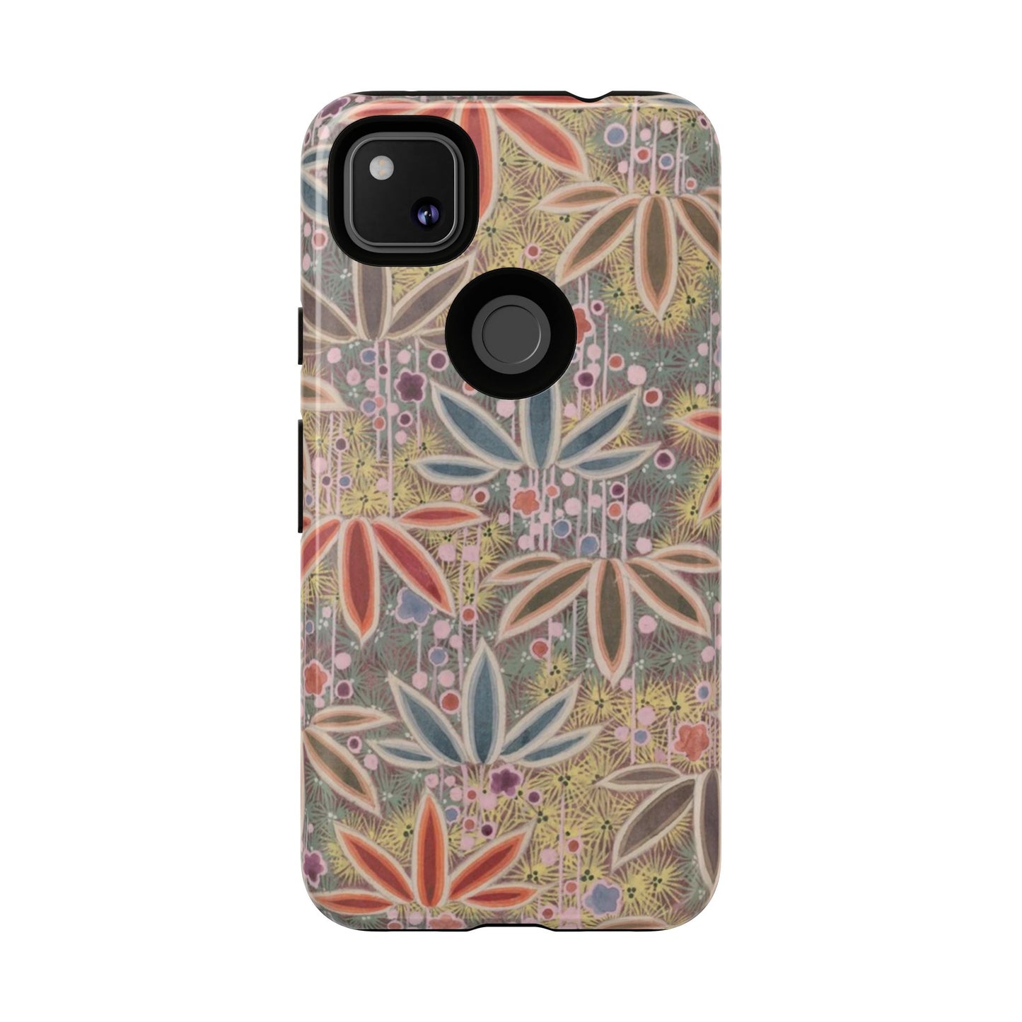 和柄、日本の伝統文様、植物柄、着物や帯などに用いられた模様のスマホケース