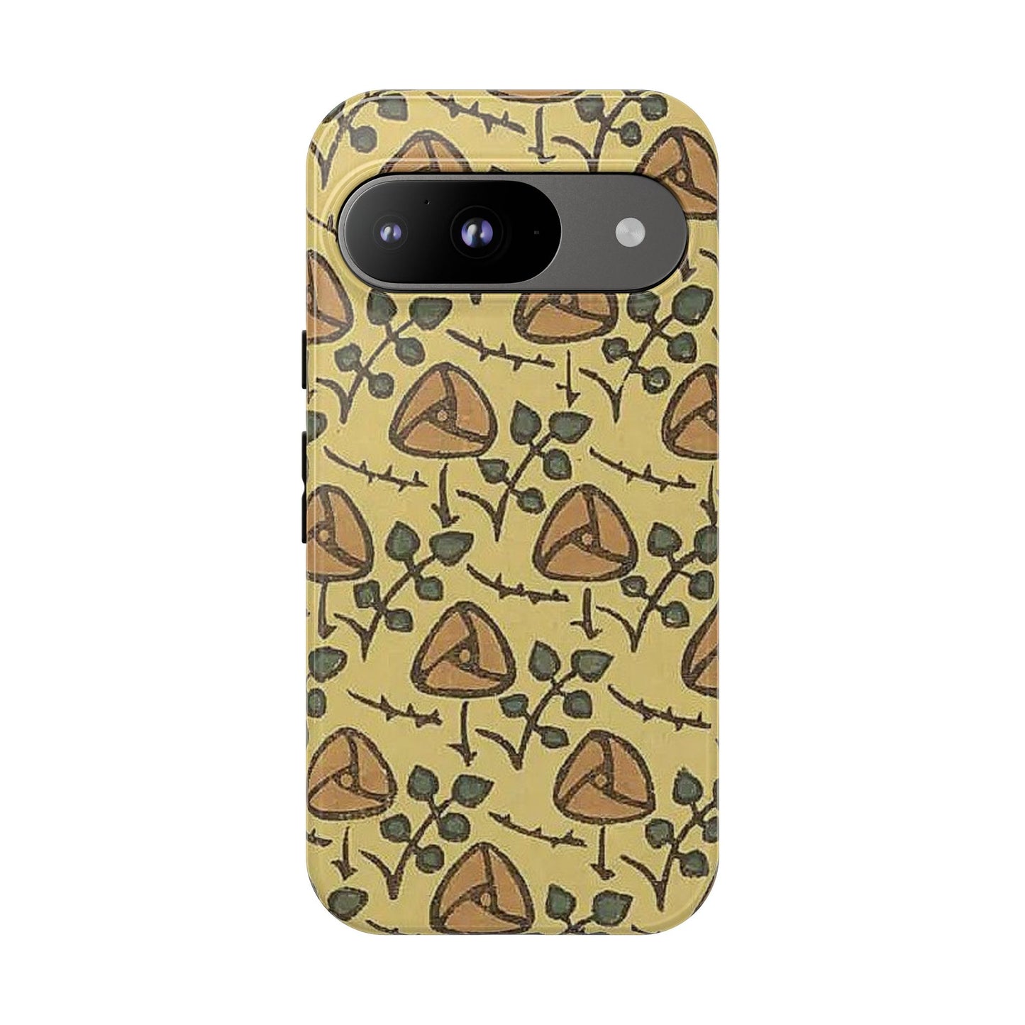 花柄タフスマホケース - 着物や帯で使用されている模様、アウトドア愛好家のためのヴィンテージナチュラルデザイン