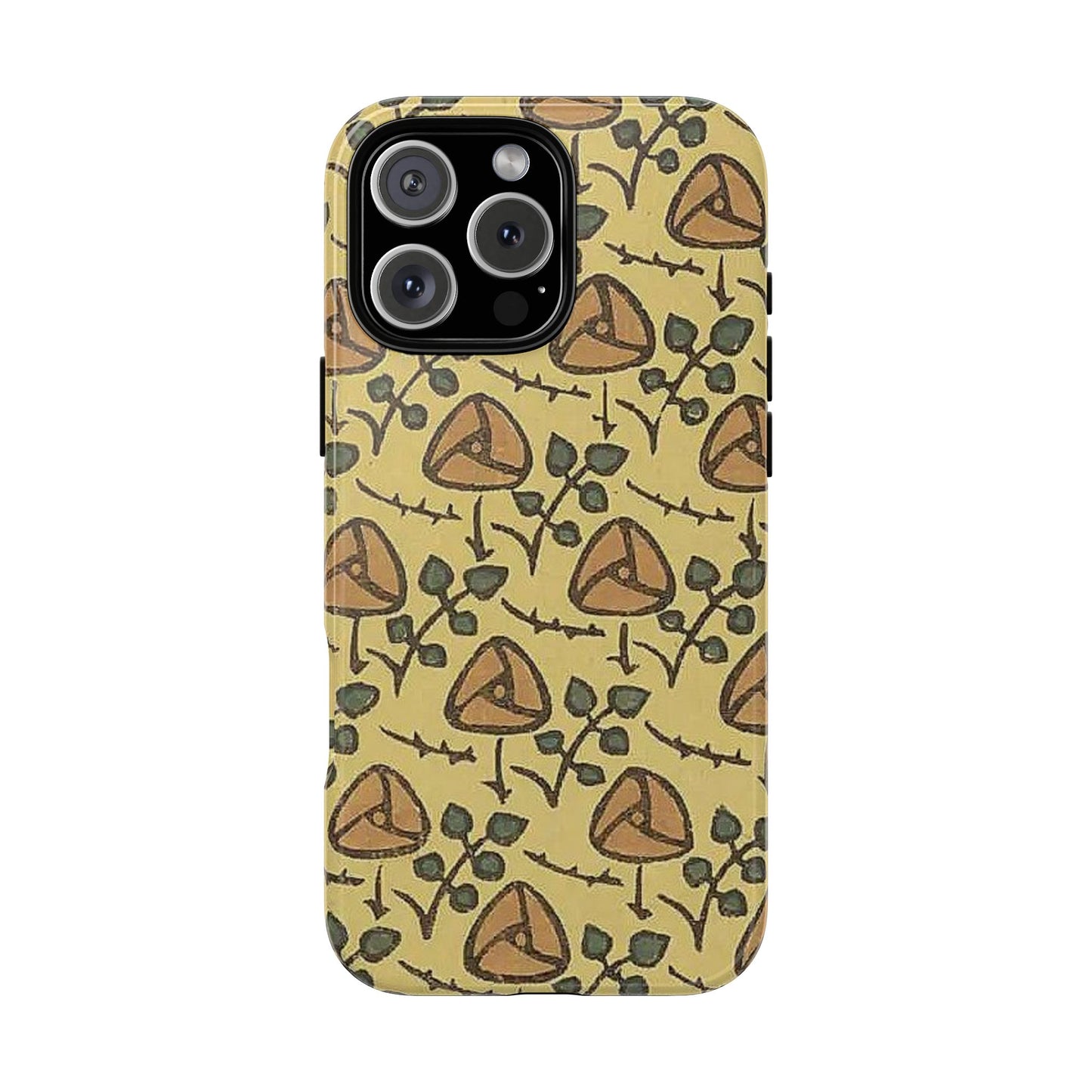 花柄タフスマホケース - 着物や帯で使用されている模様、アウトドア愛好家のためのヴィンテージナチュラルデザイン