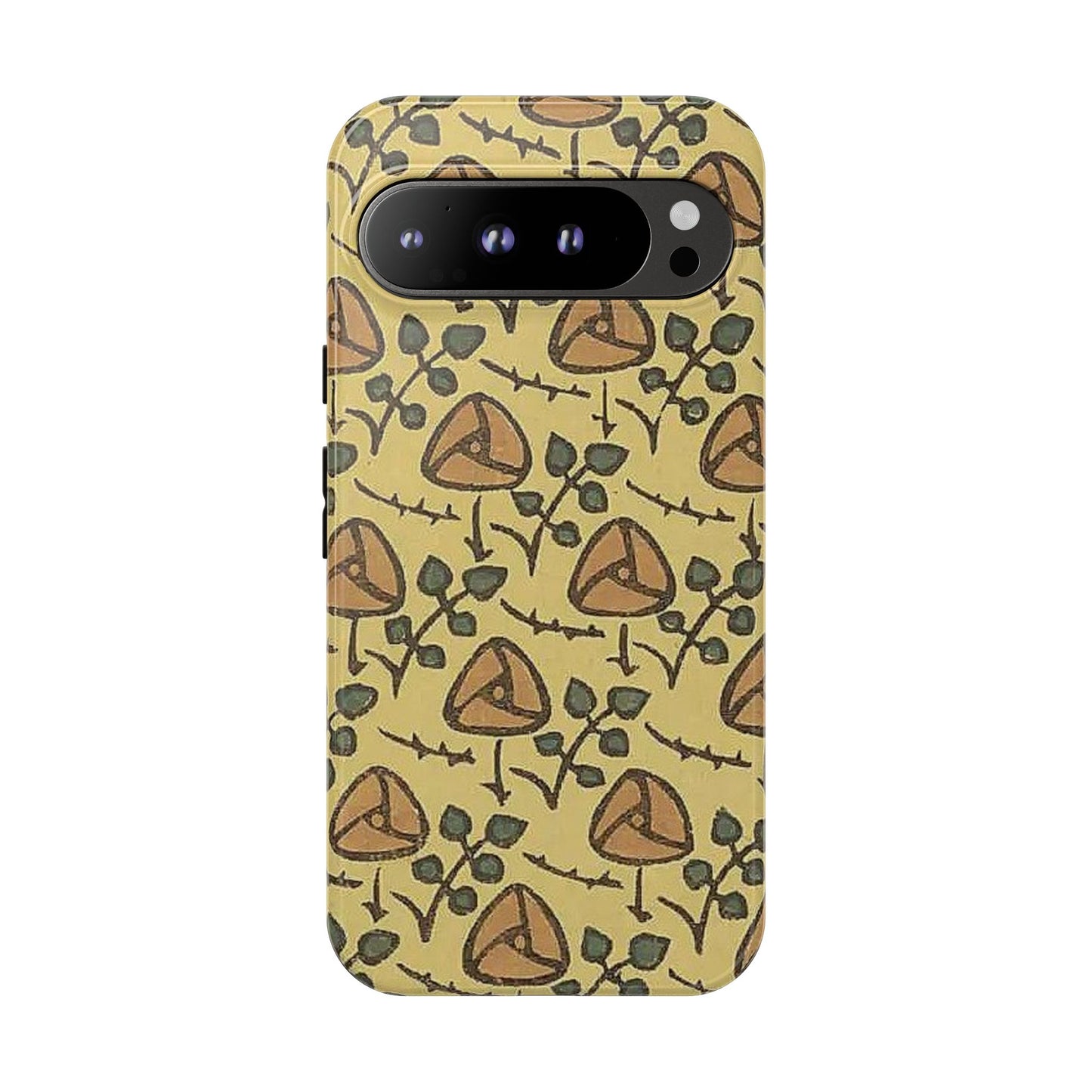 花柄タフスマホケース - 着物や帯で使用されている模様、アウトドア愛好家のためのヴィンテージナチュラルデザイン