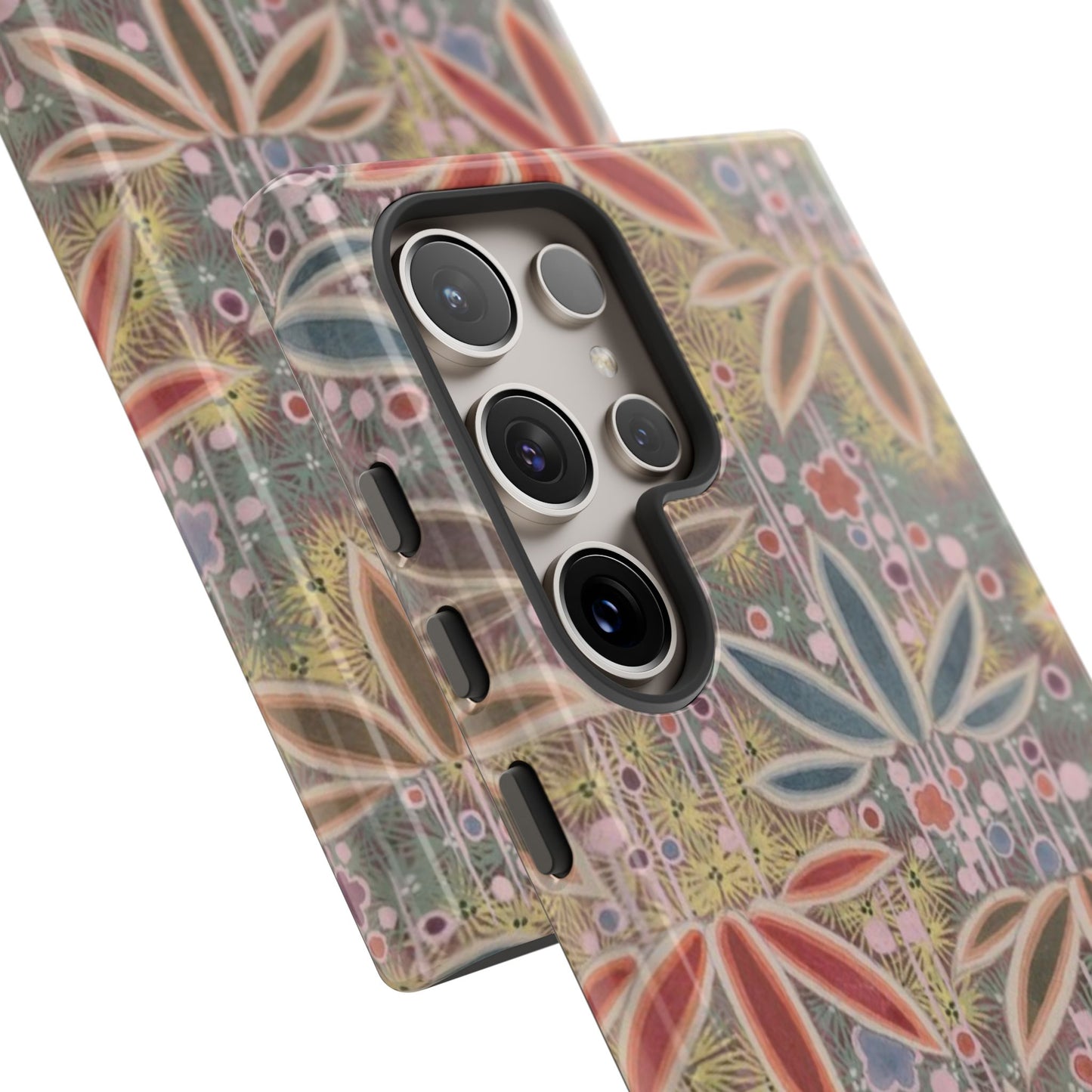 和柄、日本の伝統文様、植物柄、着物や帯などに用いられた模様のスマホケース