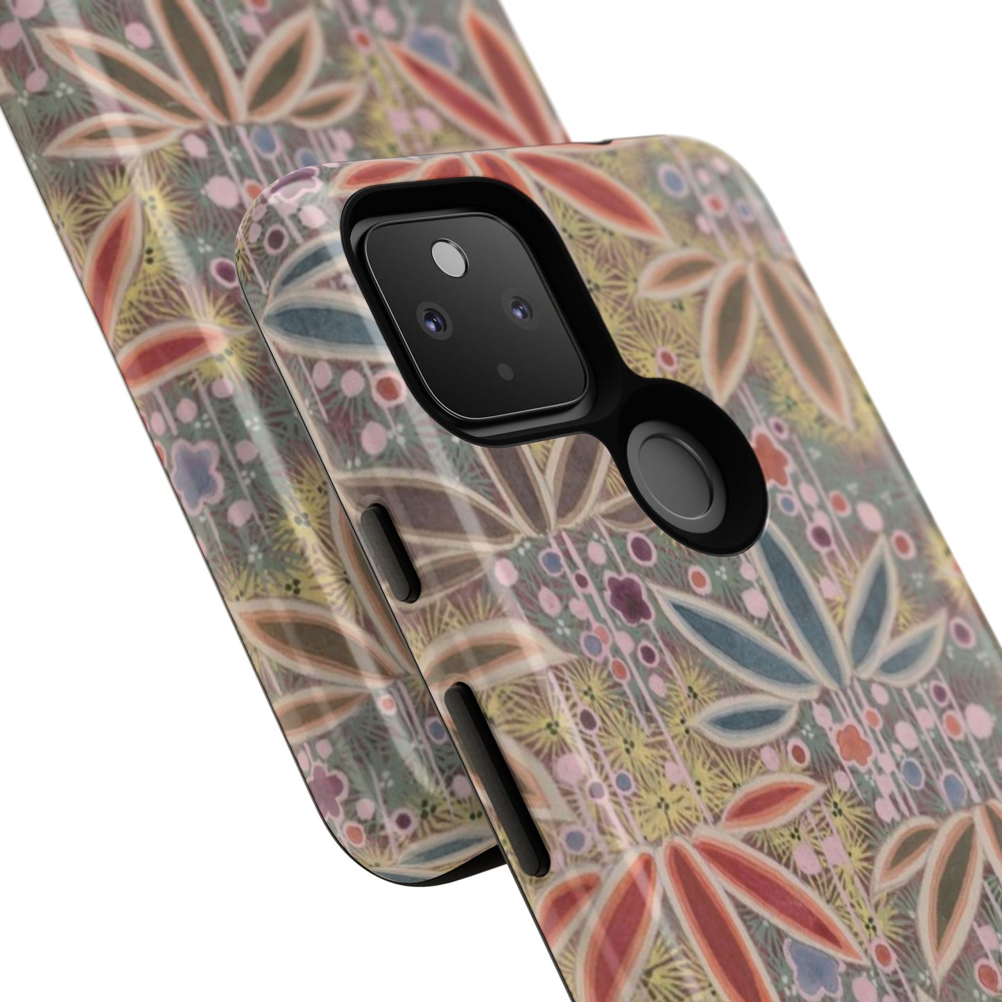 和柄、日本の伝統文様、植物柄、着物や帯などに用いられた模様のスマホケース