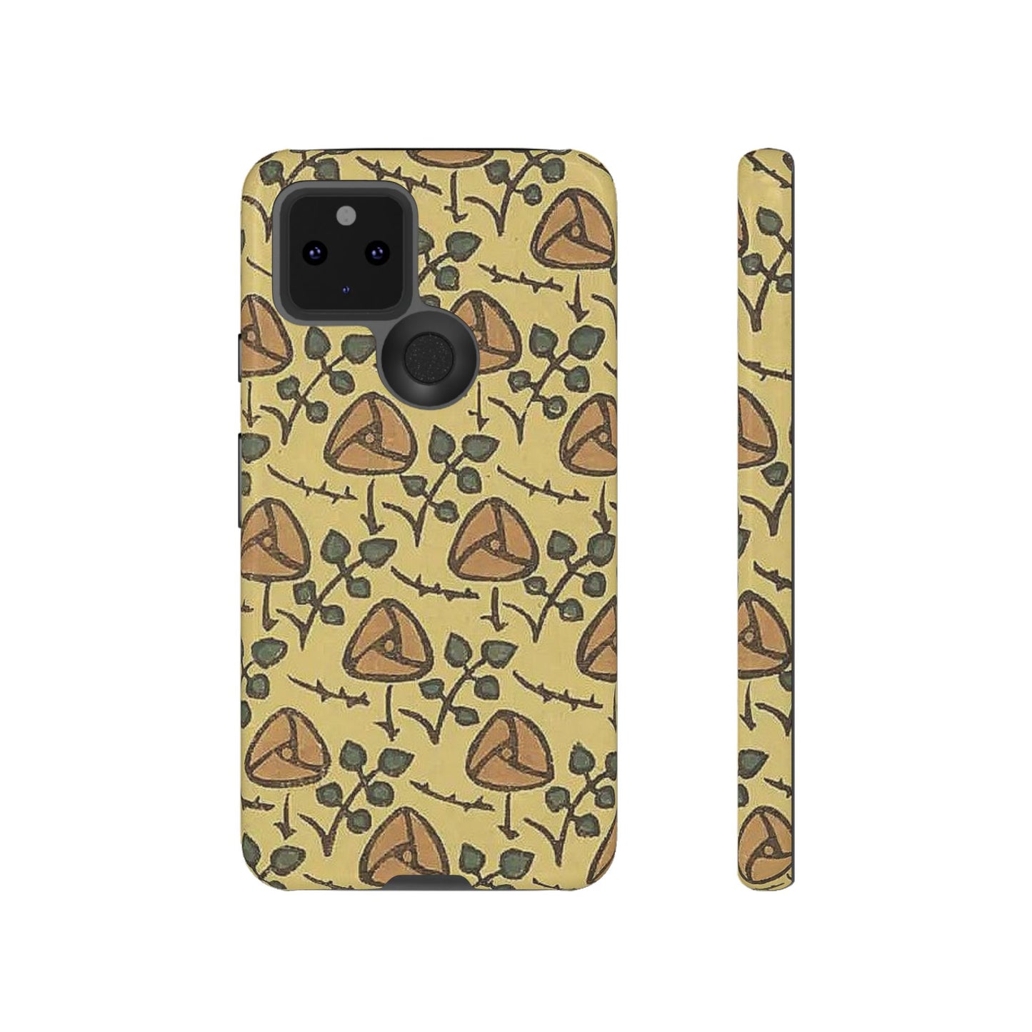 花柄タフスマホケース - 着物や帯で使用されている模様、アウトドア愛好家のためのヴィンテージナチュラルデザイン