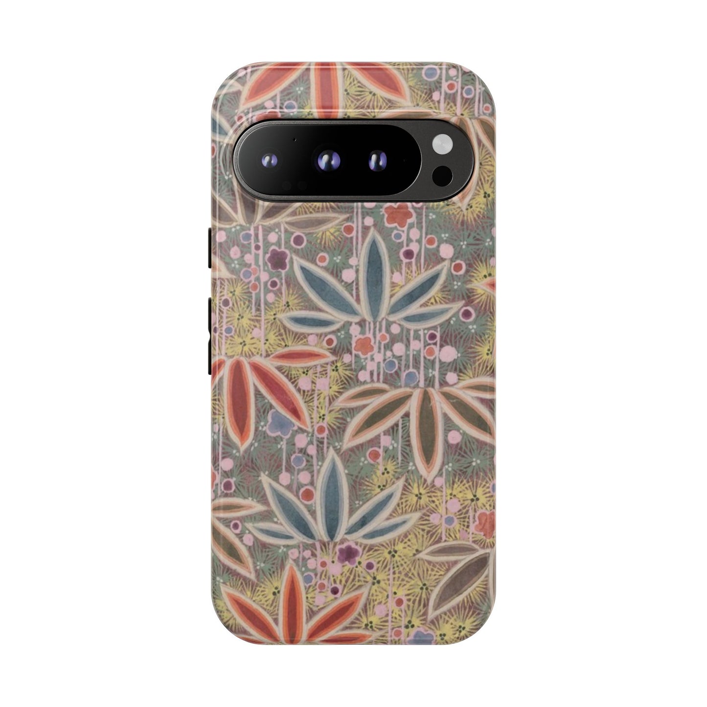 和柄、日本の伝統文様、植物柄、着物や帯などに用いられた模様のスマホケース