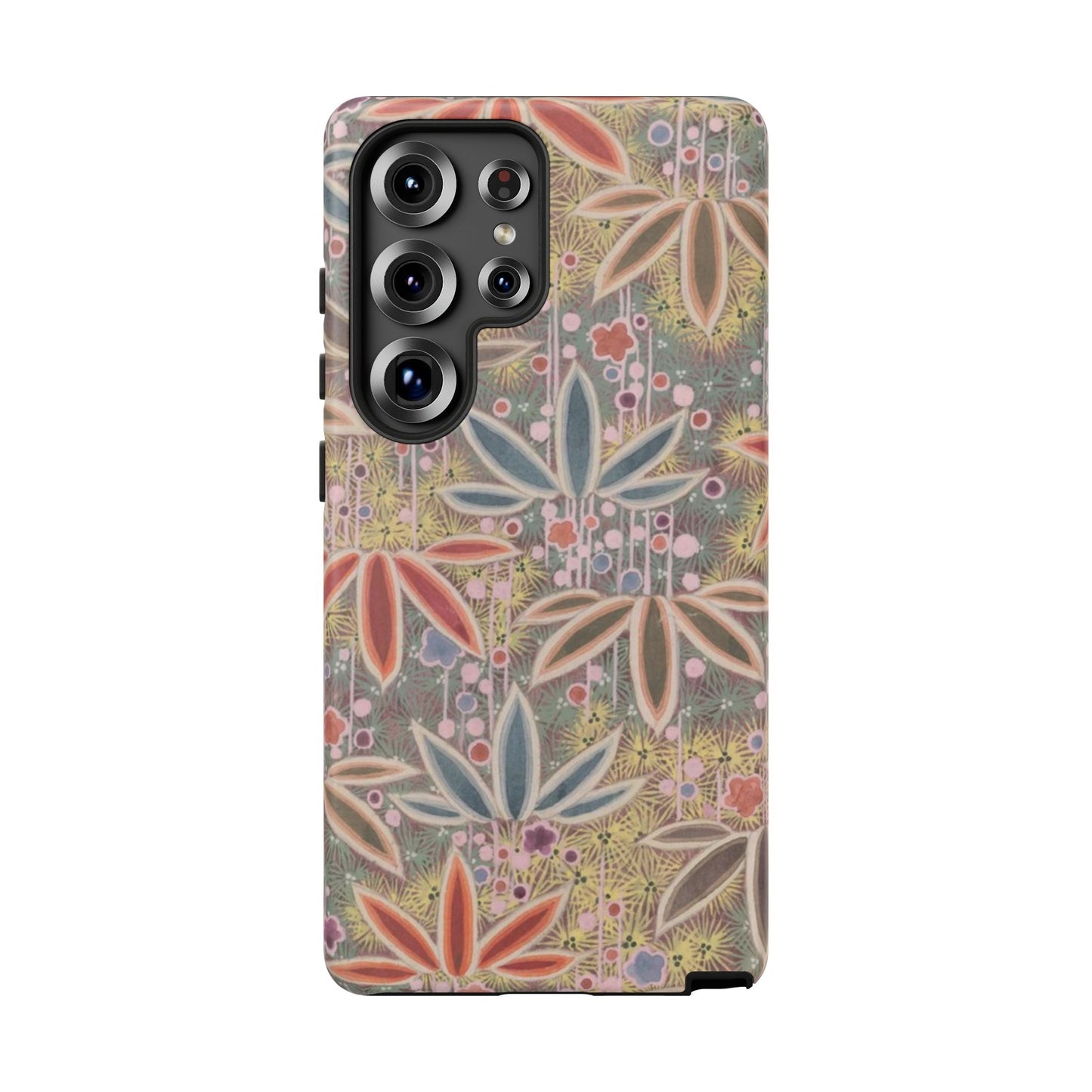 和柄、日本の伝統文様、植物柄、着物や帯などに用いられた模様のスマホケース