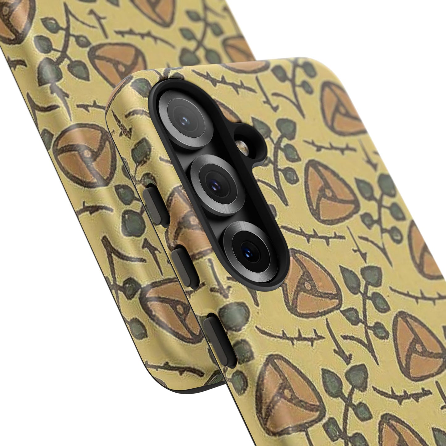 花柄タフスマホケース - 着物や帯で使用されている模様、アウトドア愛好家のためのヴィンテージナチュラルデザイン