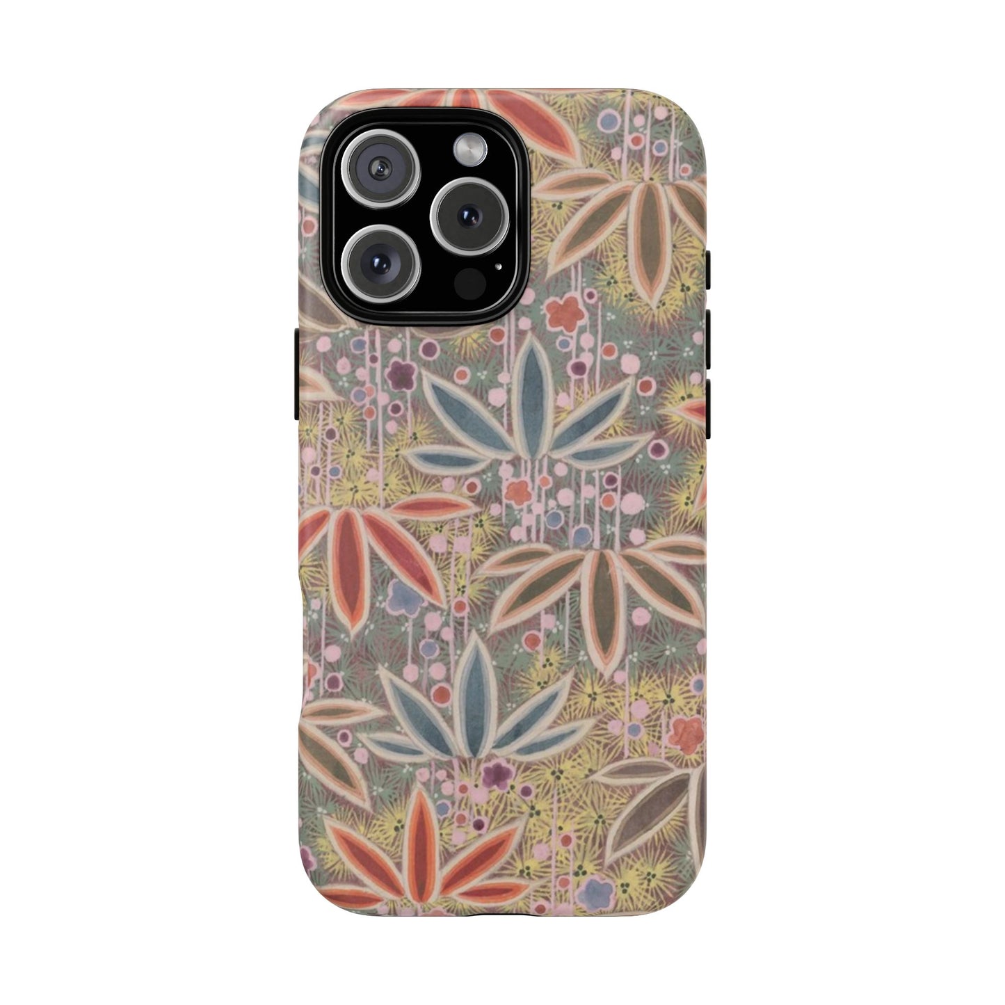 和柄、日本の伝統文様、植物柄、着物や帯などに用いられた模様のスマホケース