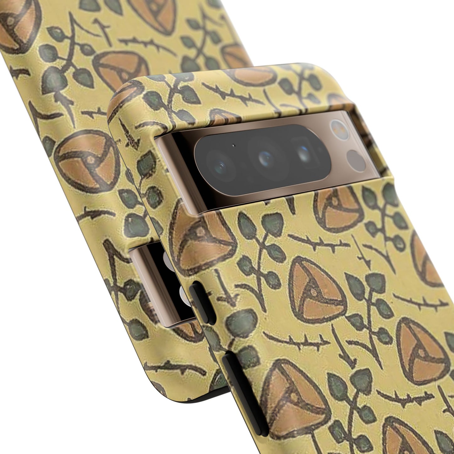 花柄タフスマホケース - 着物や帯で使用されている模様、アウトドア愛好家のためのヴィンテージナチュラルデザイン