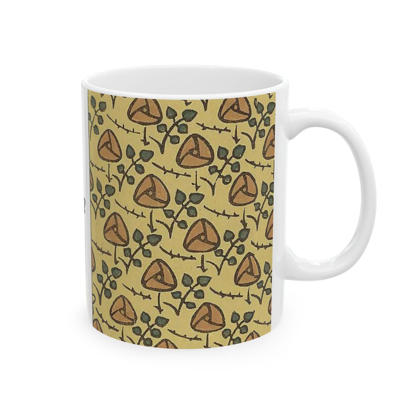 Ceramic Coffee Mug, Floral Design Tea Cup, Japanese Inspired Drinkware, Gift for Tea Lovers, Unique Kitchen Decor
