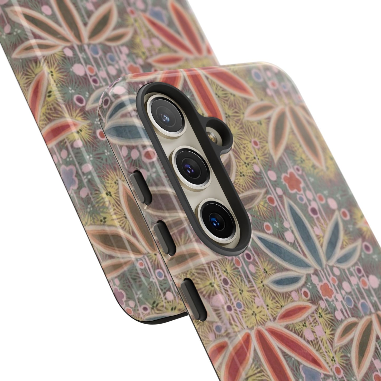 和柄、日本の伝統文様、植物柄、着物や帯などに用いられた模様のスマホケース