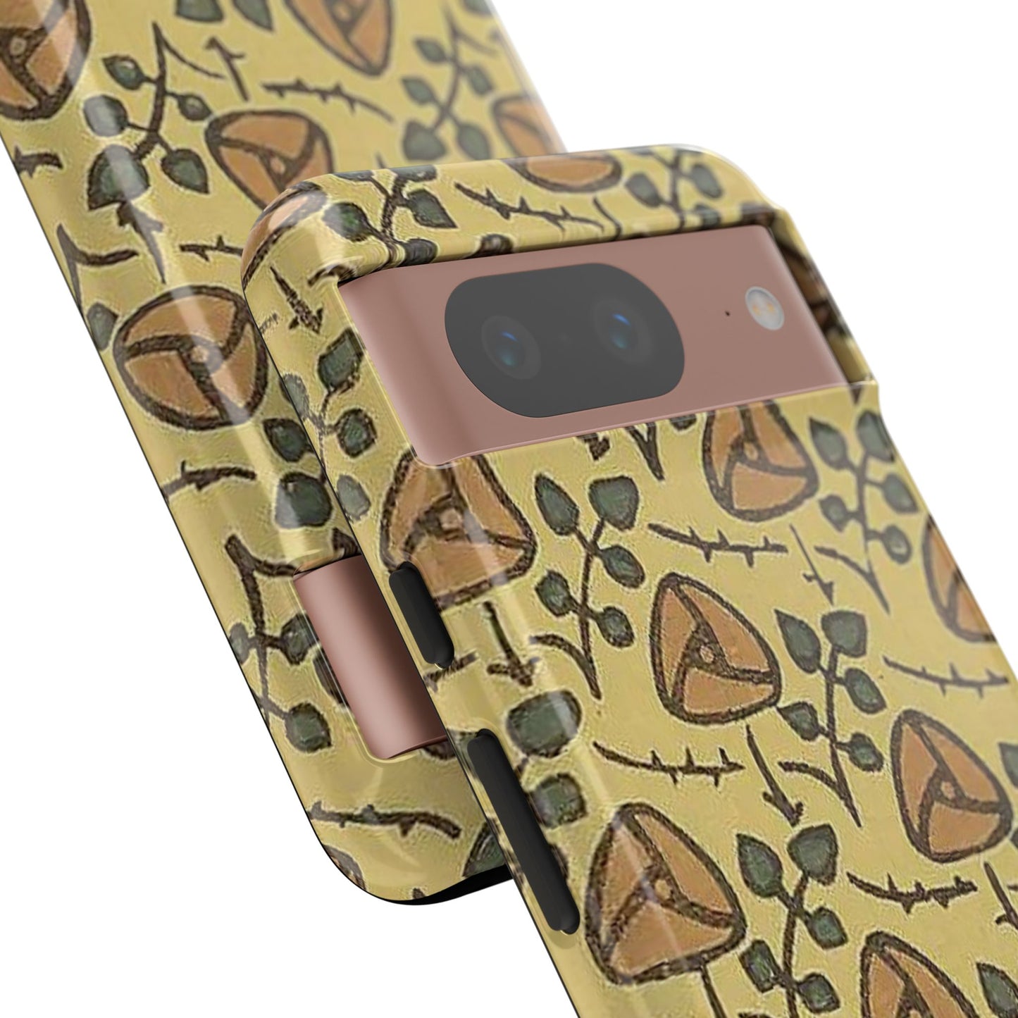 花柄タフスマホケース - 着物や帯で使用されている模様、アウトドア愛好家のためのヴィンテージナチュラルデザイン