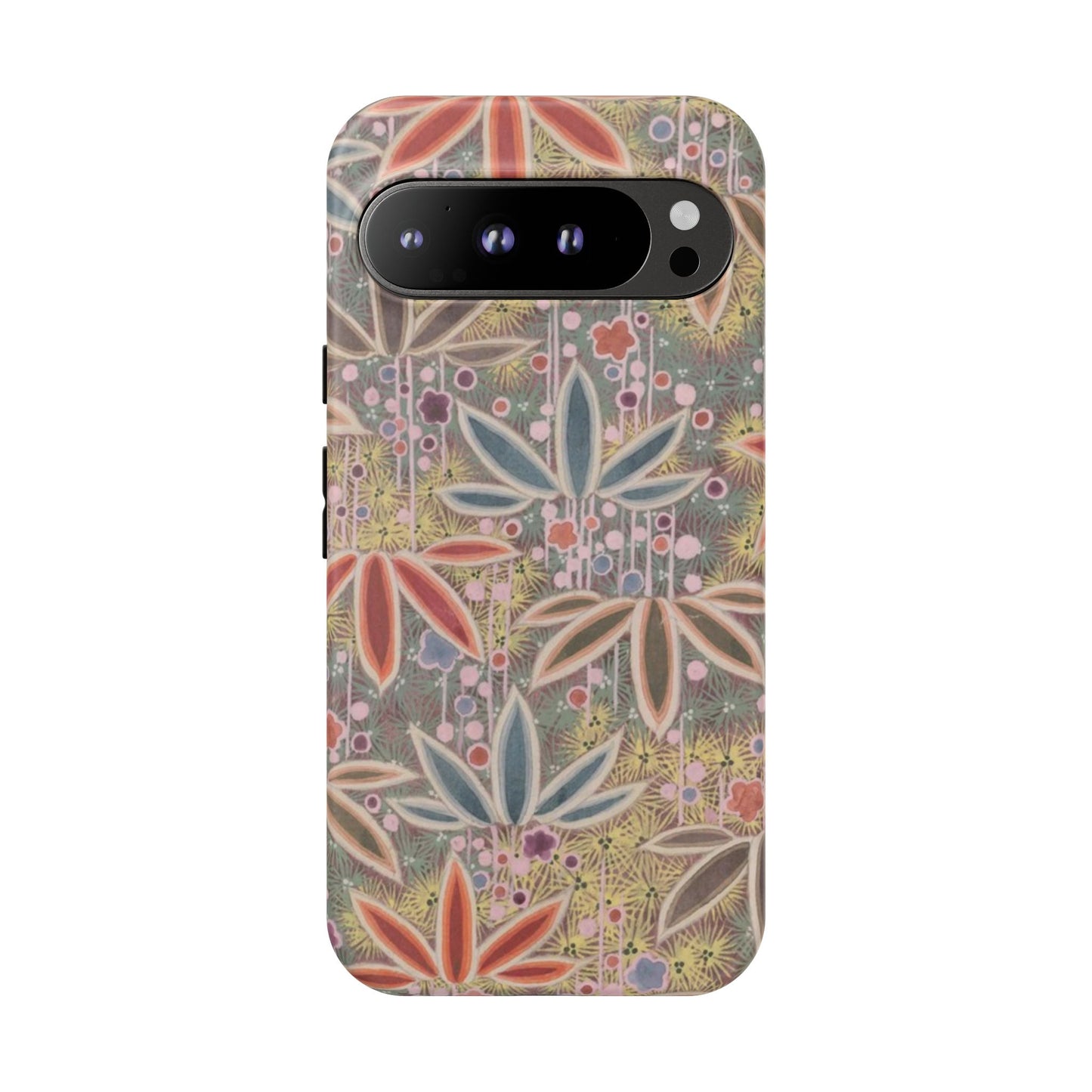 和柄、日本の伝統文様、植物柄、着物や帯などに用いられた模様のスマホケース