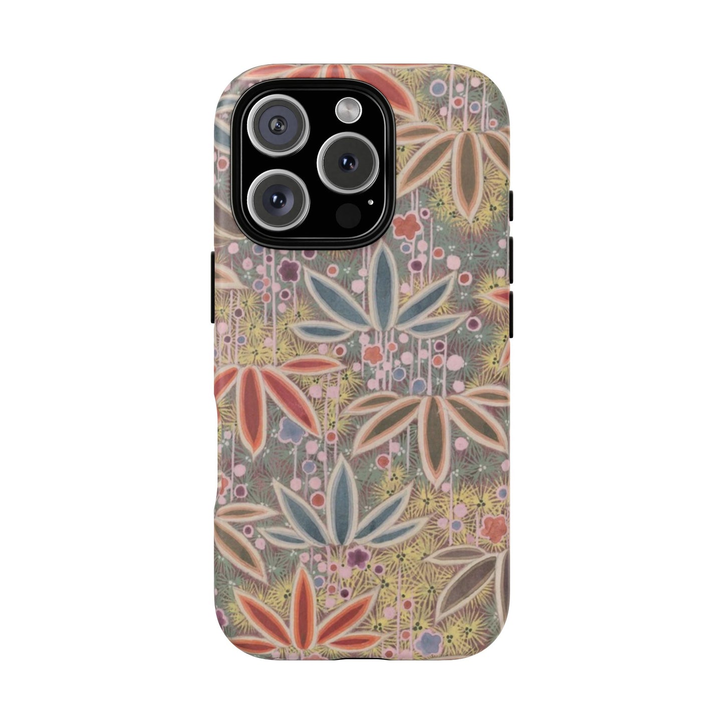 和柄、日本の伝統文様、植物柄、着物や帯などに用いられた模様のスマホケース