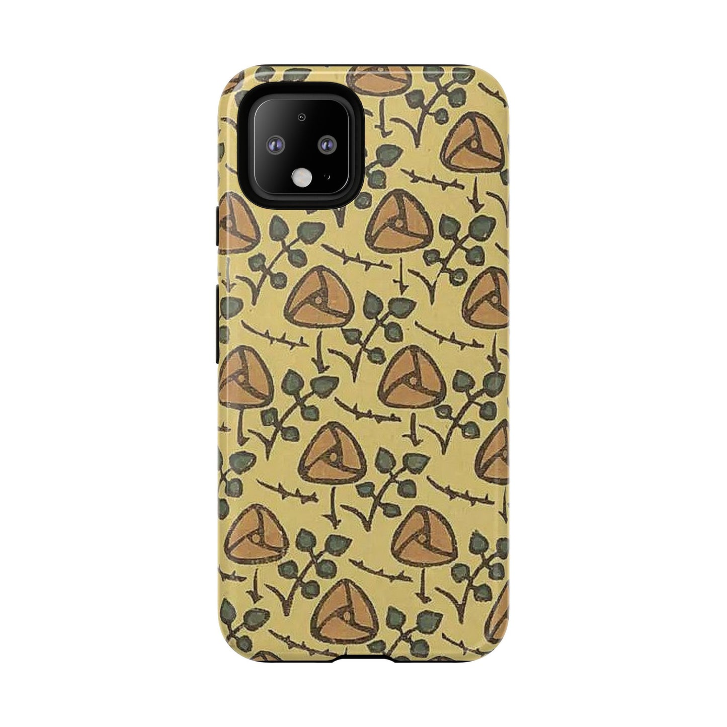 花柄タフスマホケース - 着物や帯で使用されている模様、アウトドア愛好家のためのヴィンテージナチュラルデザイン