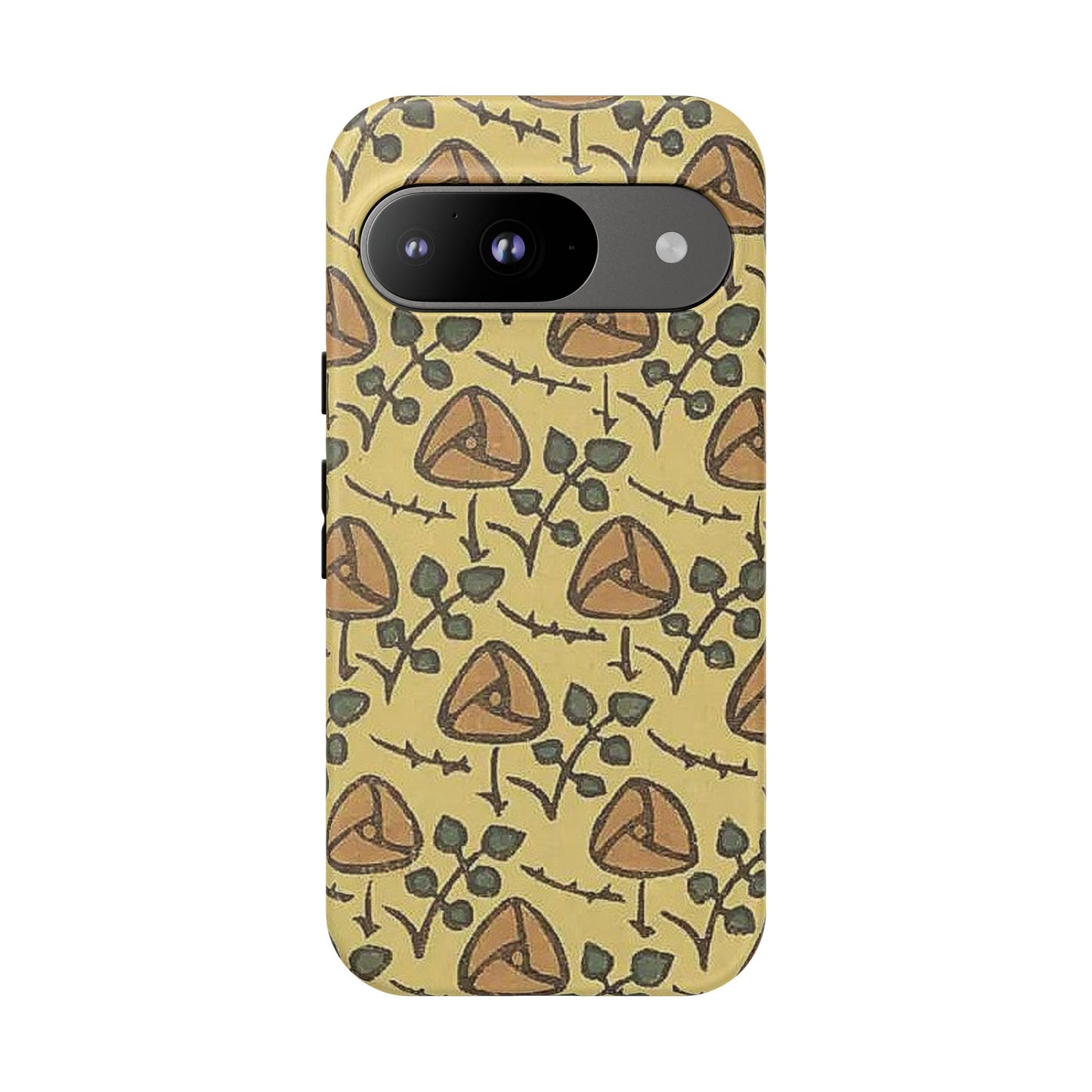 花柄タフスマホケース - 着物や帯で使用されている模様、アウトドア愛好家のためのヴィンテージナチュラルデザイン