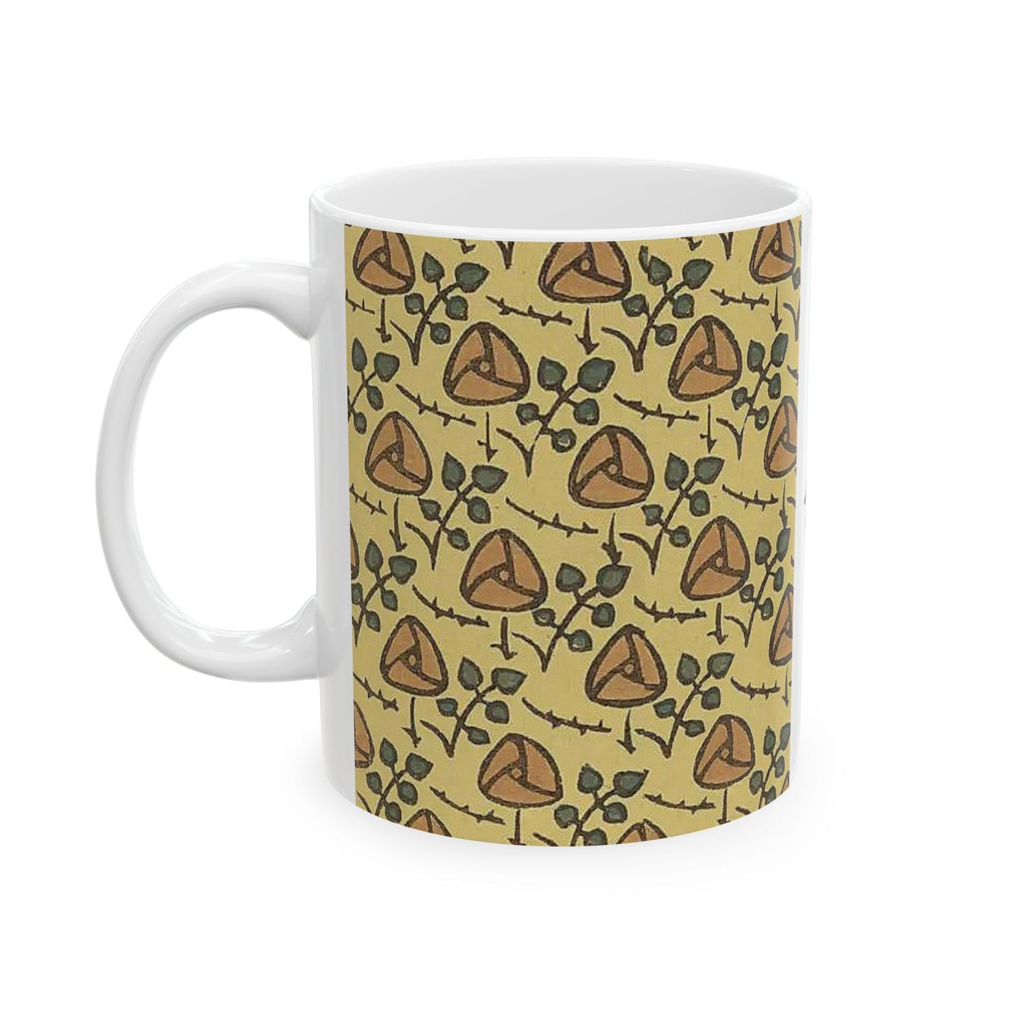 Ceramic Coffee Mug, Floral Design Tea Cup, Japanese Inspired Drinkware, Gift for Tea Lovers, Unique Kitchen Decor