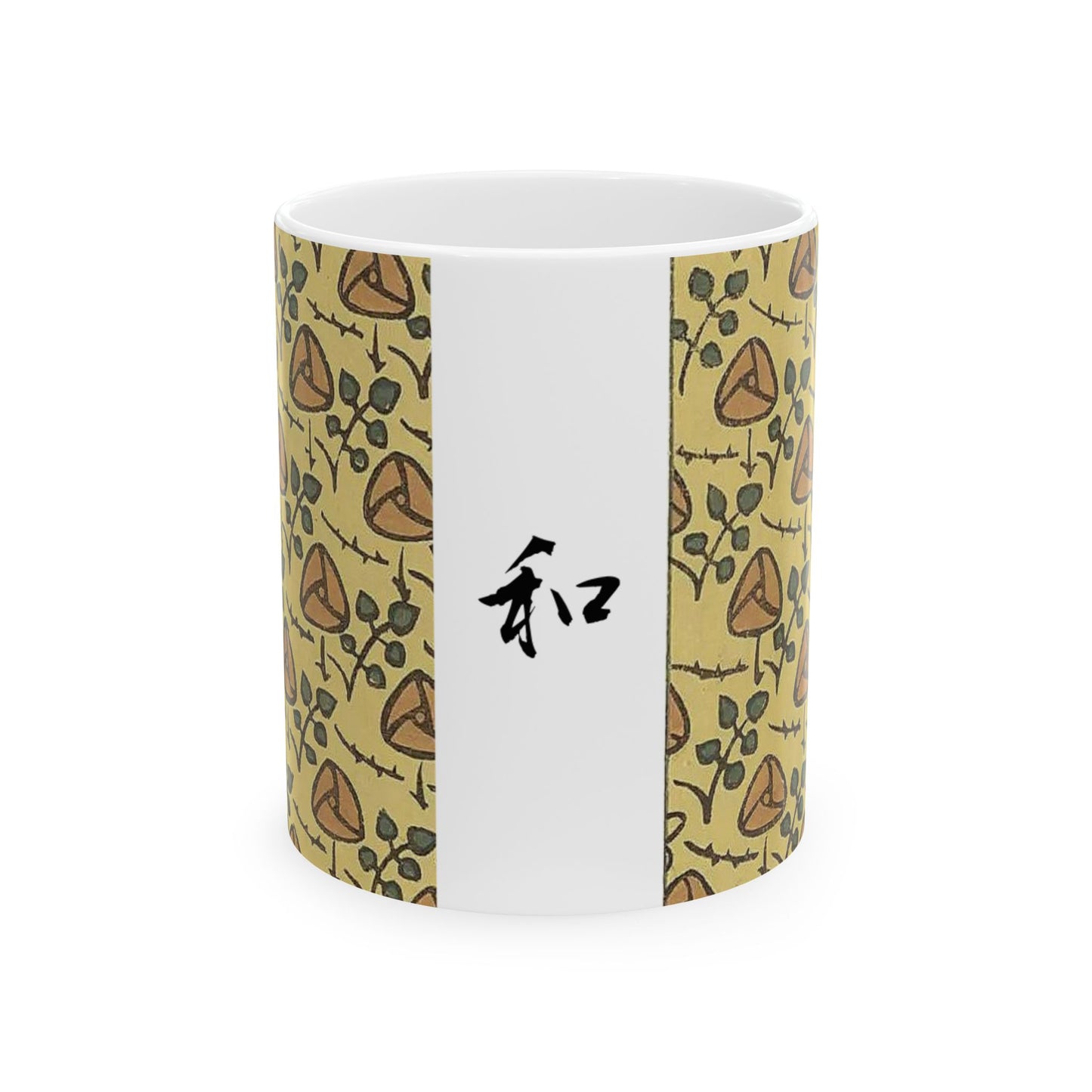 Ceramic Coffee Mug, Floral Design Tea Cup, Japanese Inspired Drinkware, Gift for Tea Lovers, Unique Kitchen Decor