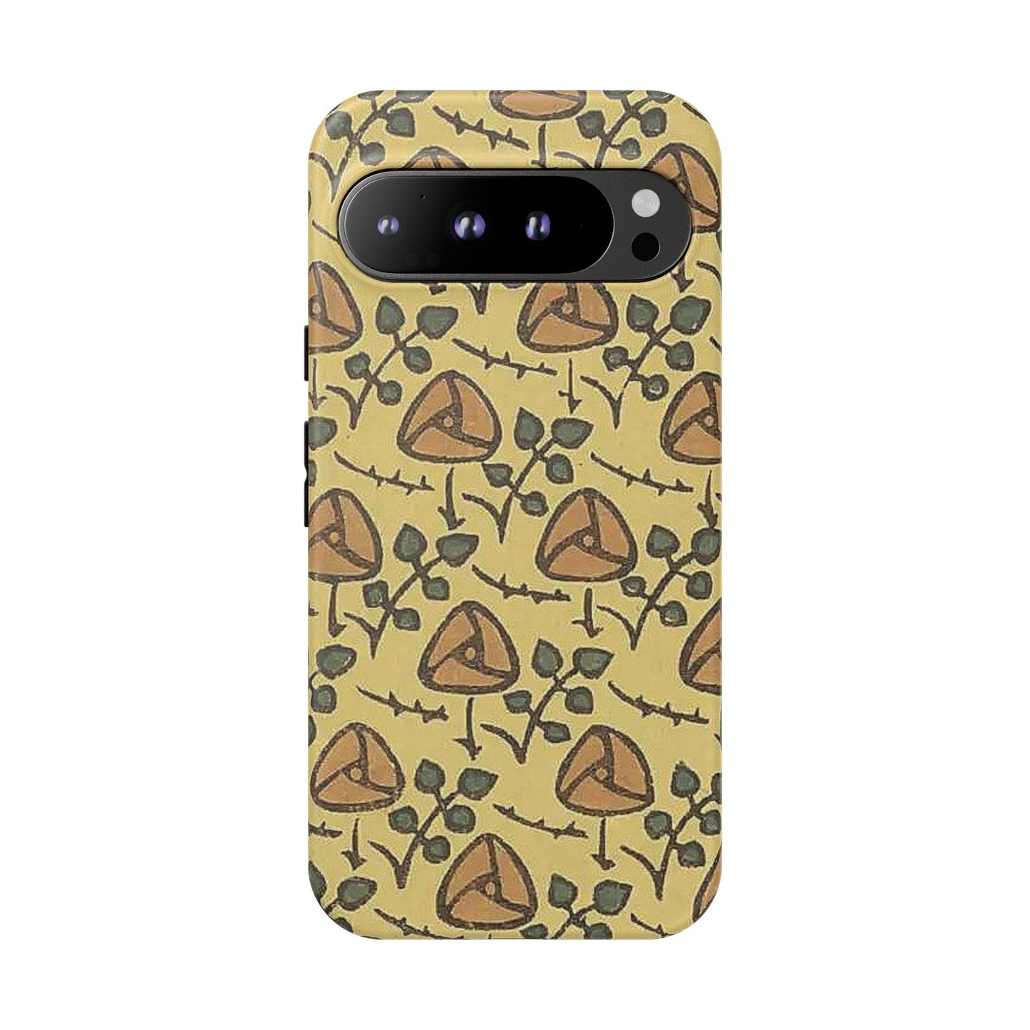 花柄タフスマホケース - 着物や帯で使用されている模様、アウトドア愛好家のためのヴィンテージナチュラルデザイン