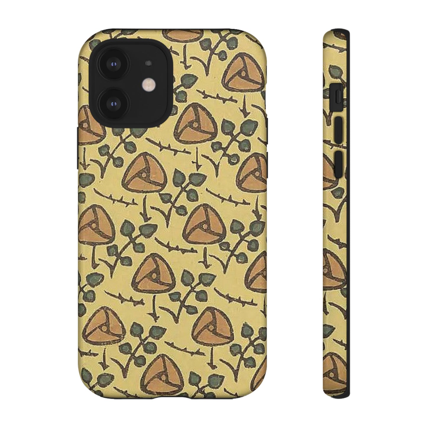 花柄タフスマホケース - 着物や帯で使用されている模様、アウトドア愛好家のためのヴィンテージナチュラルデザイン