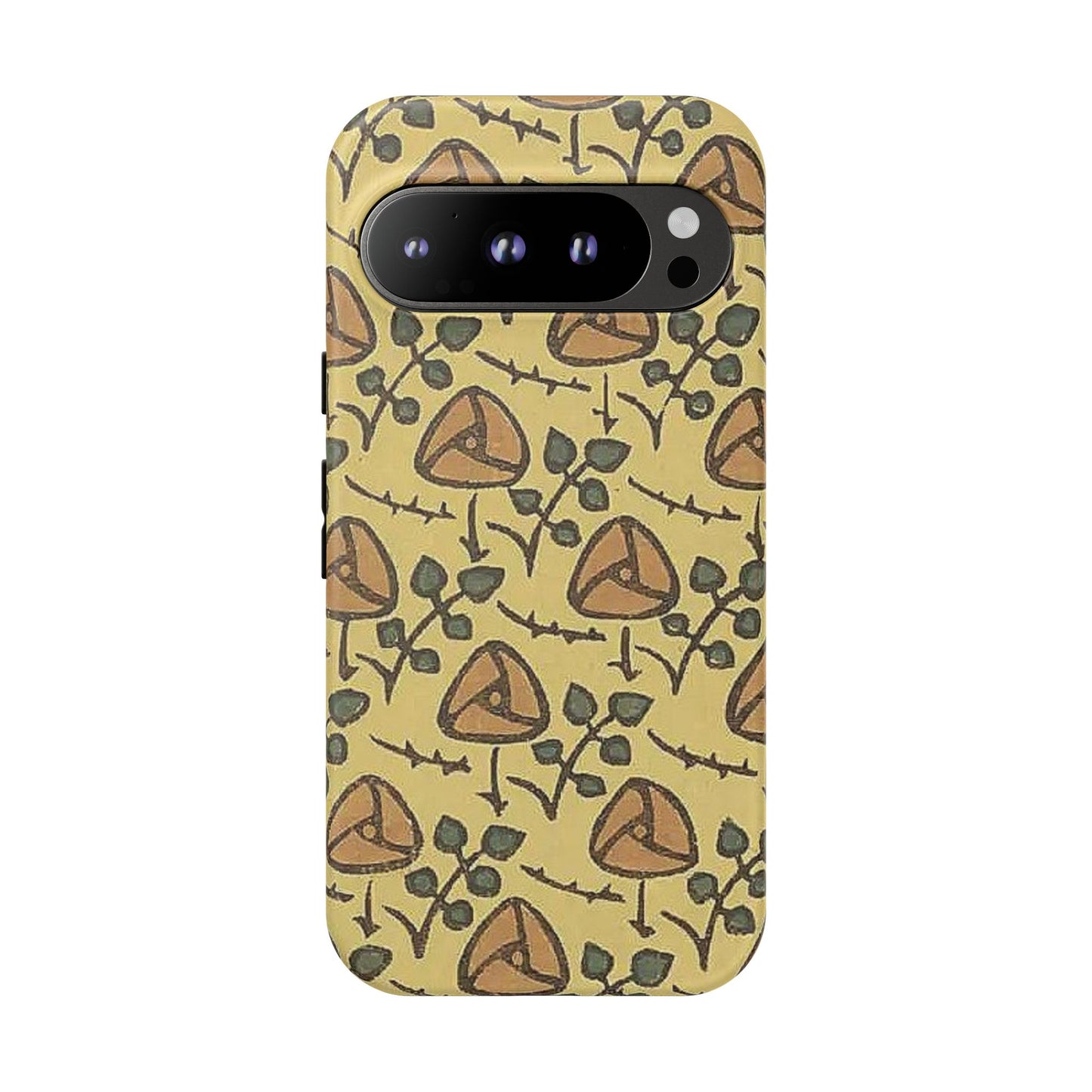 花柄タフスマホケース - 着物や帯で使用されている模様、アウトドア愛好家のためのヴィンテージナチュラルデザイン