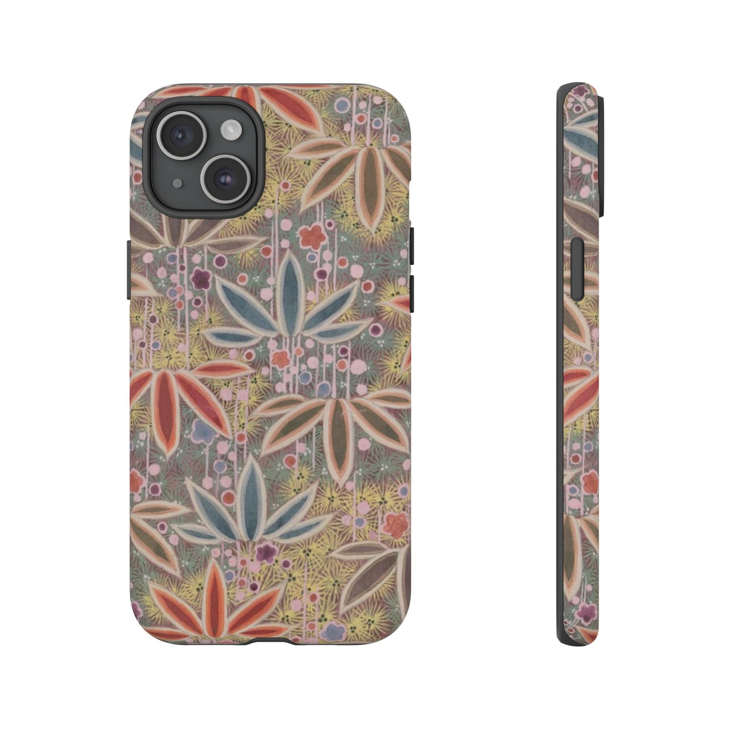 和柄、日本の伝統文様、植物柄、着物や帯などに用いられた模様のスマホケース