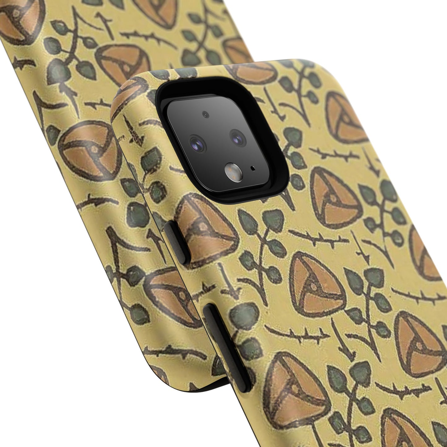 花柄タフスマホケース - 着物や帯で使用されている模様、アウトドア愛好家のためのヴィンテージナチュラルデザイン