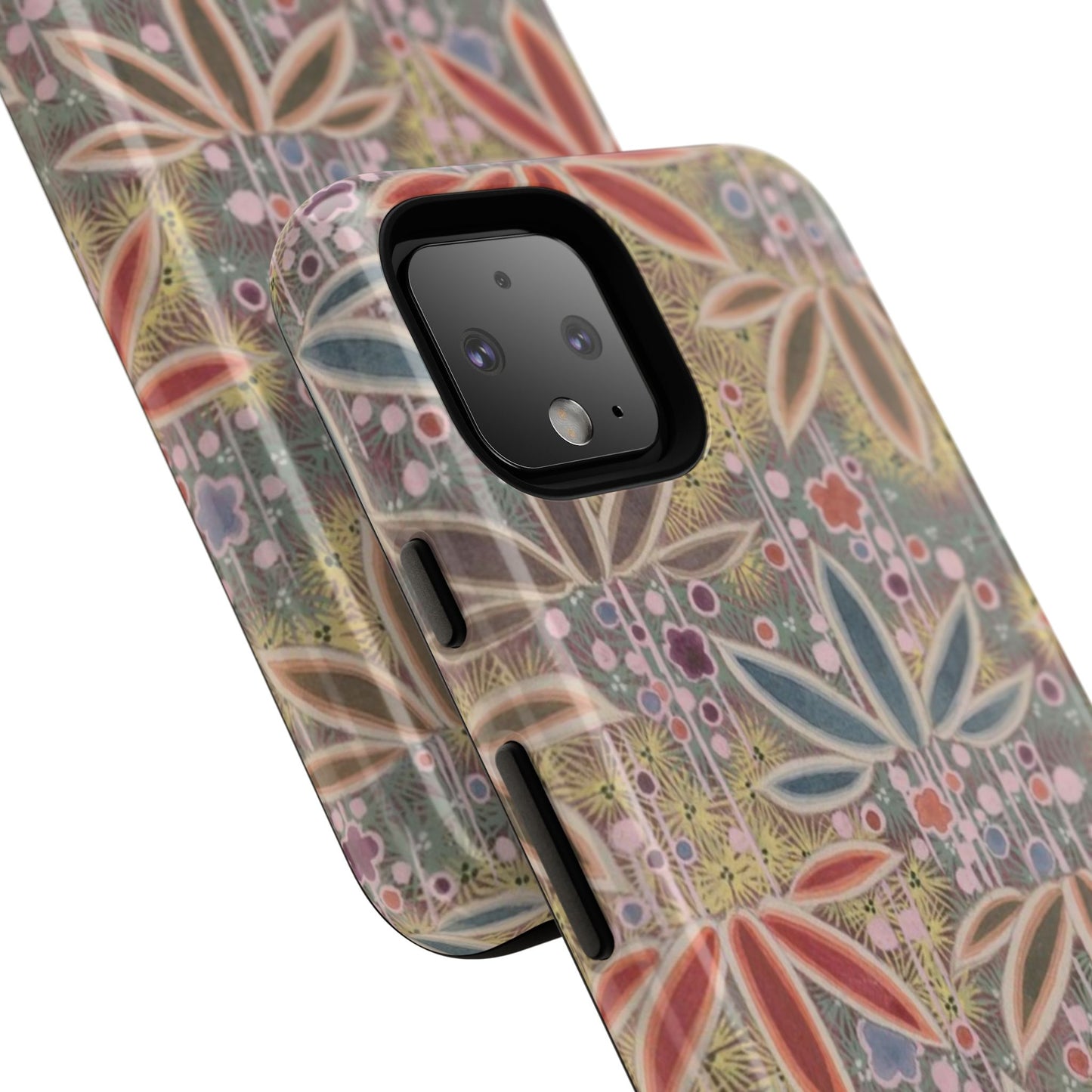 和柄、日本の伝統文様、植物柄、着物や帯などに用いられた模様のスマホケース