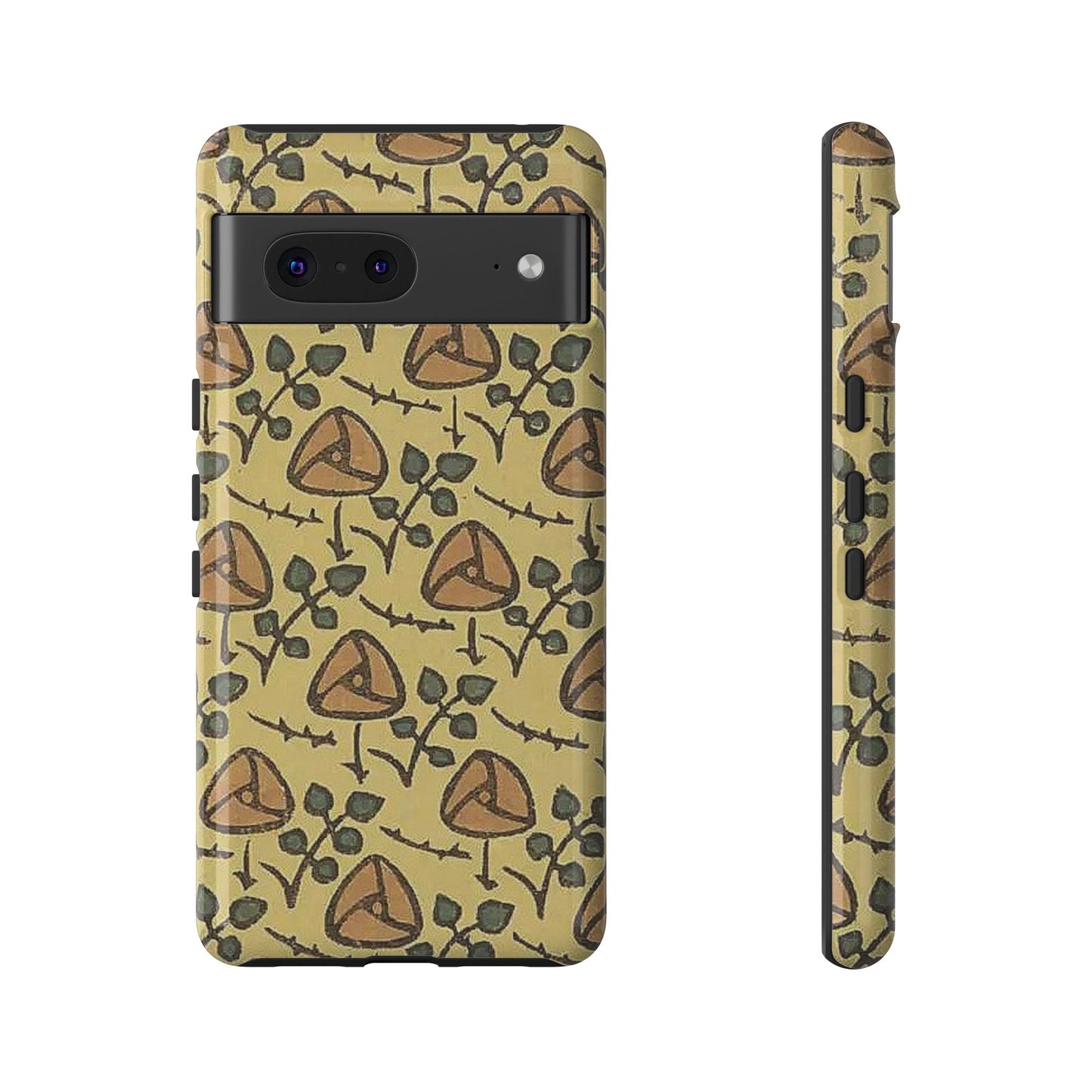 花柄タフスマホケース - 着物や帯で使用されている模様、アウトドア愛好家のためのヴィンテージナチュラルデザイン