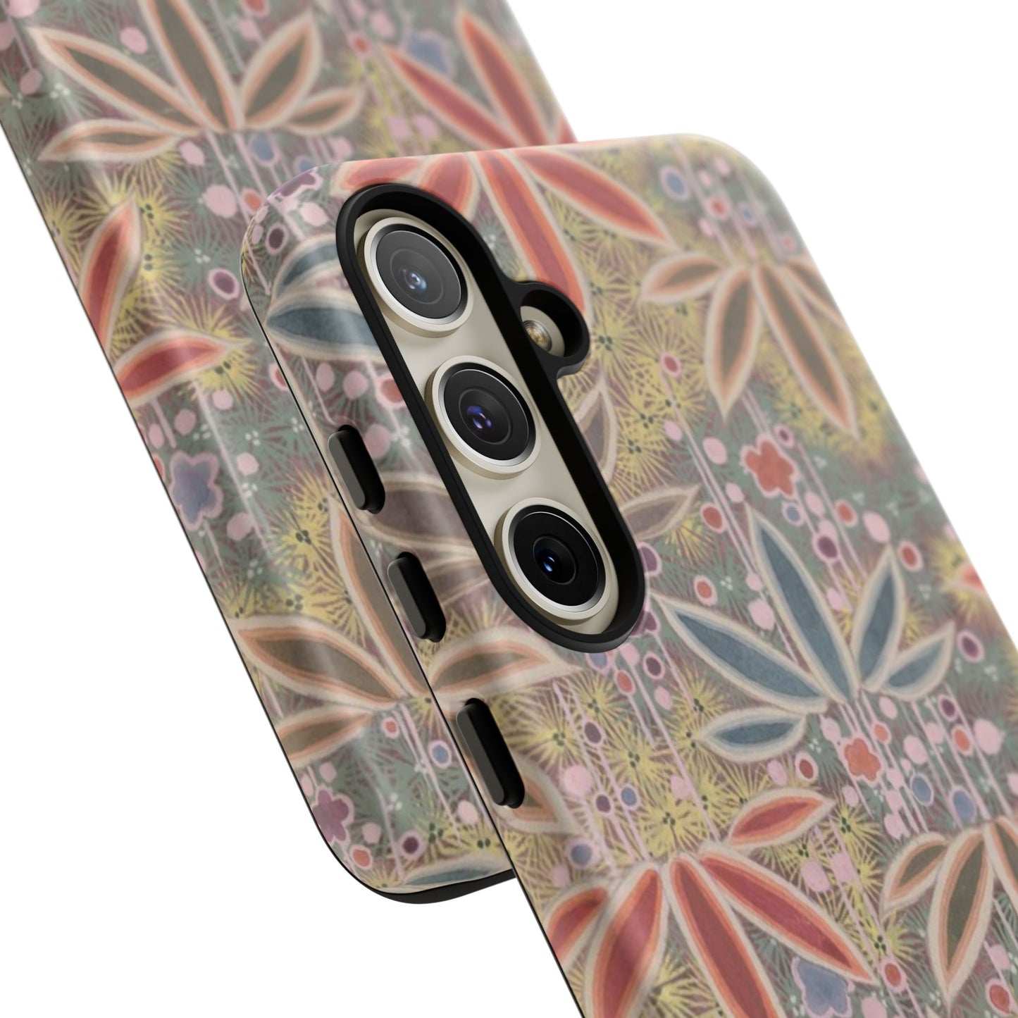 和柄、日本の伝統文様、植物柄、着物や帯などに用いられた模様のスマホケース