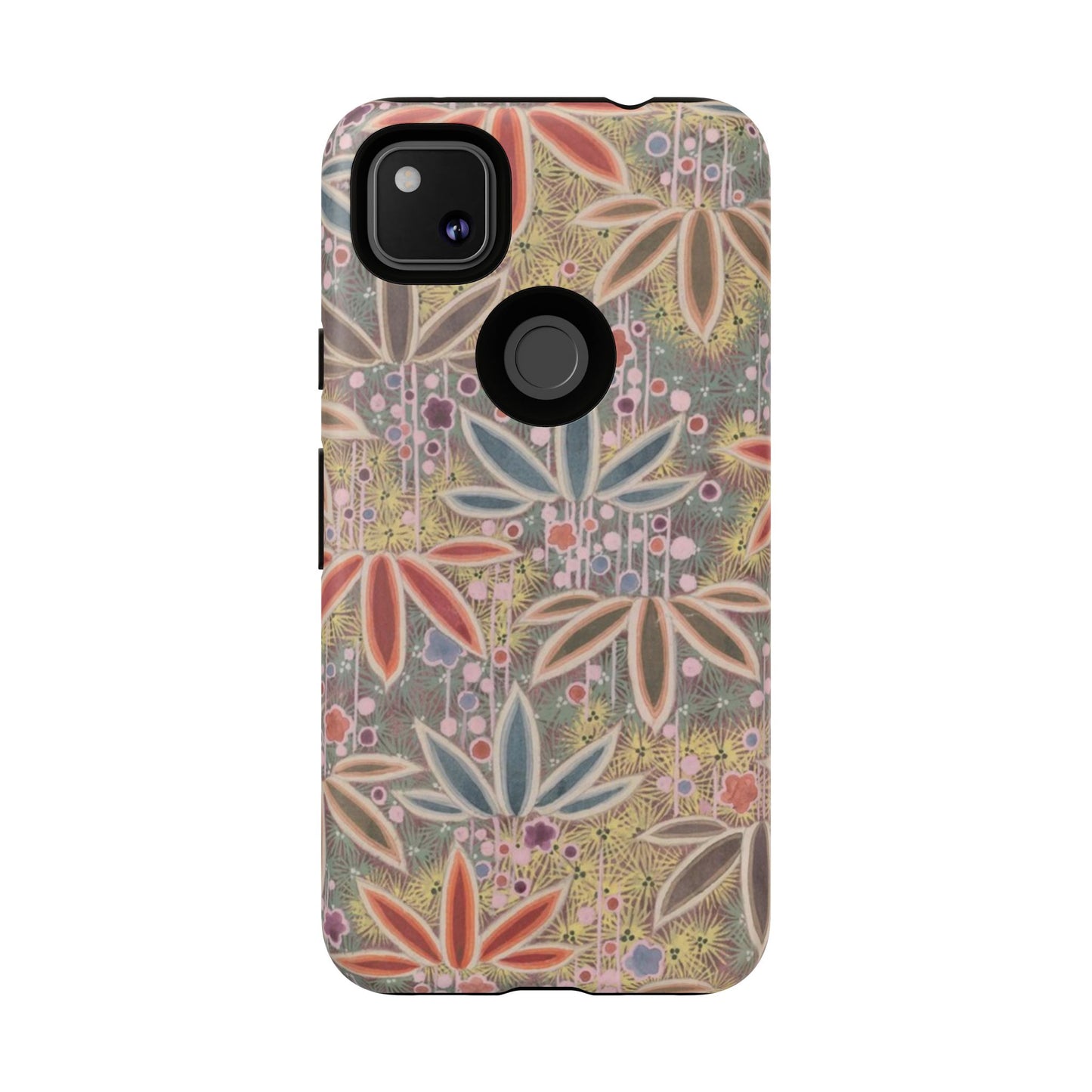 和柄、日本の伝統文様、植物柄、着物や帯などに用いられた模様のスマホケース