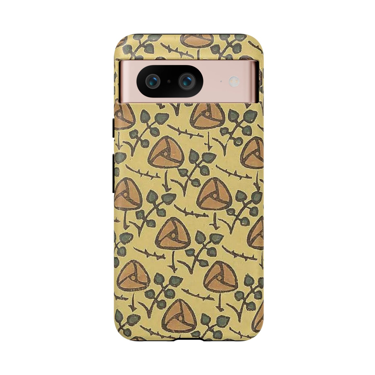 花柄タフスマホケース - 着物や帯で使用されている模様、アウトドア愛好家のためのヴィンテージナチュラルデザイン