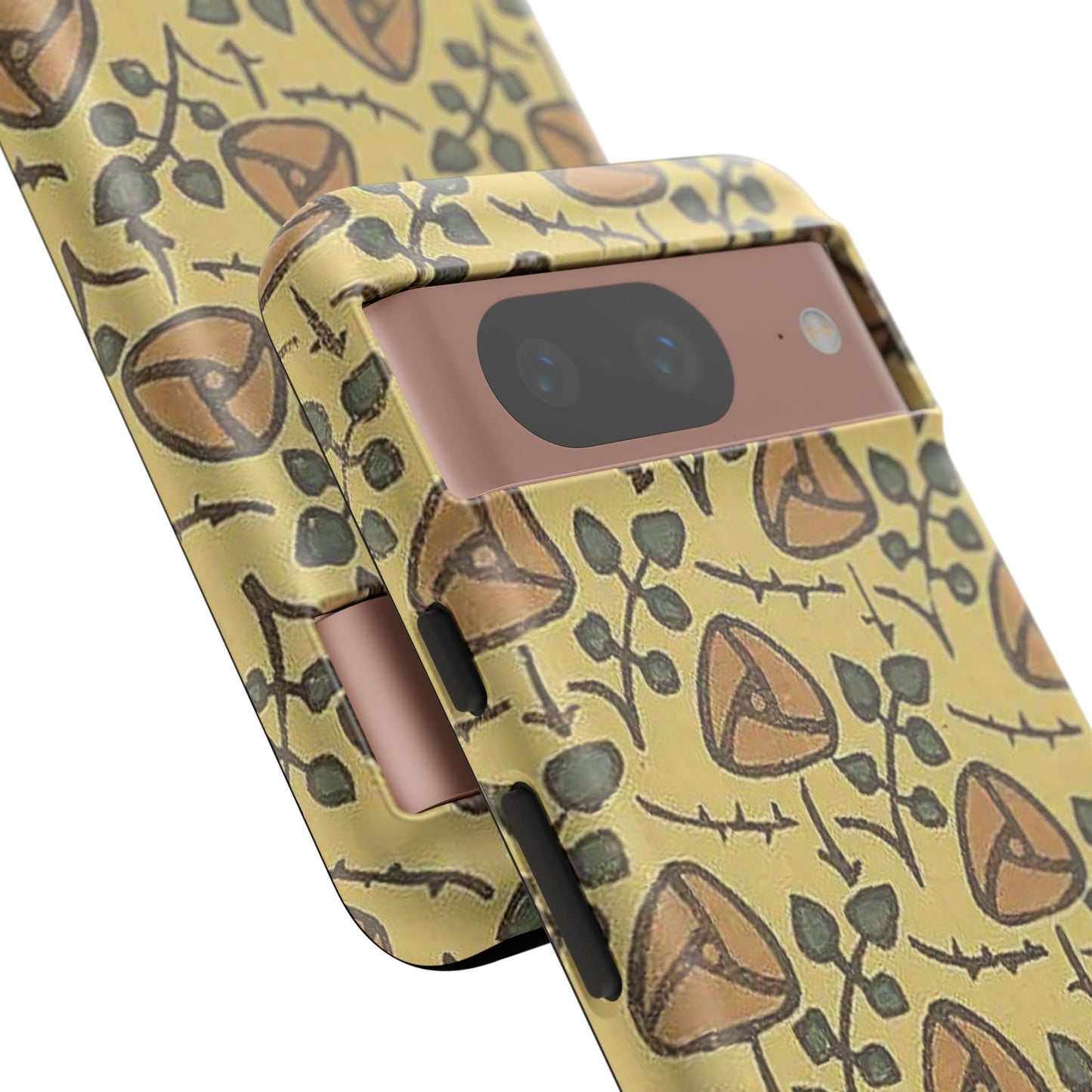 花柄タフスマホケース - 着物や帯で使用されている模様、アウトドア愛好家のためのヴィンテージナチュラルデザイン