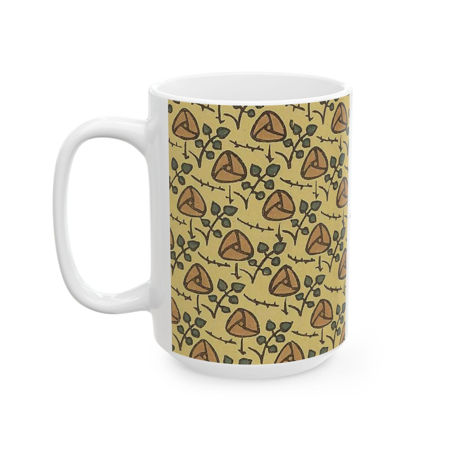 Ceramic Coffee Mug, Floral Design Tea Cup, Japanese Inspired Drinkware, Gift for Tea Lovers, Unique Kitchen Decor