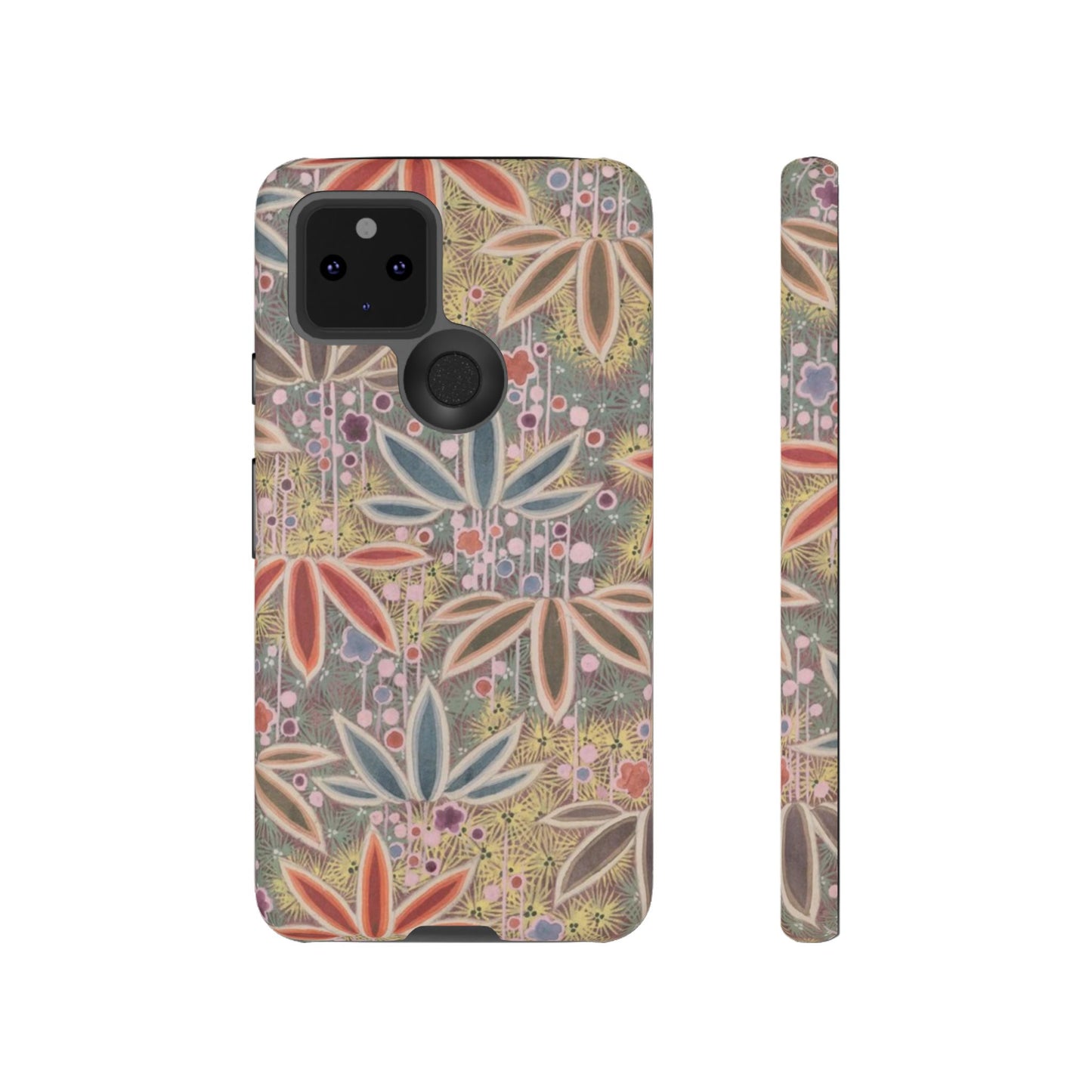 和柄、日本の伝統文様、植物柄、着物や帯などに用いられた模様のスマホケース