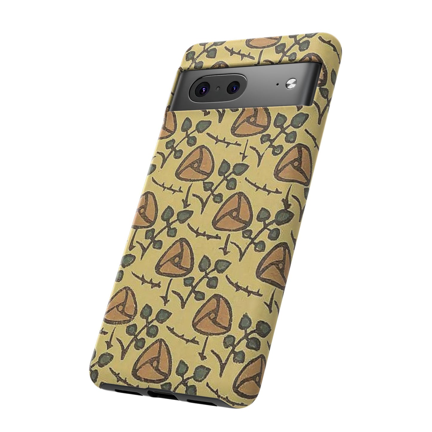花柄タフスマホケース - 着物や帯で使用されている模様、アウトドア愛好家のためのヴィンテージナチュラルデザイン