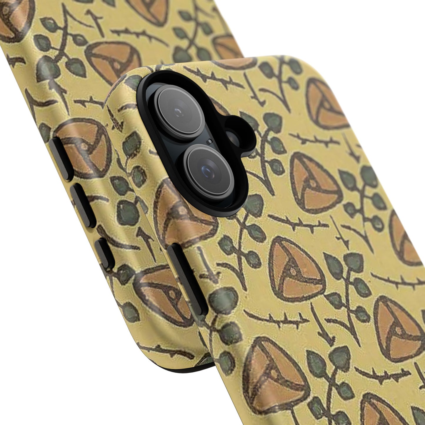 花柄タフスマホケース - 着物や帯で使用されている模様、アウトドア愛好家のためのヴィンテージナチュラルデザイン