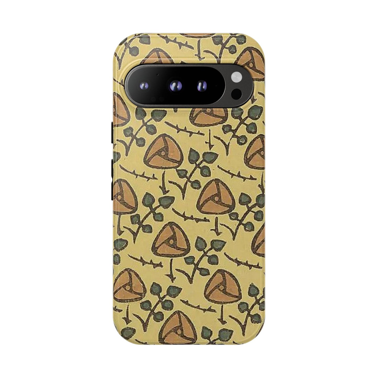 花柄タフスマホケース - 着物や帯で使用されている模様、アウトドア愛好家のためのヴィンテージナチュラルデザイン