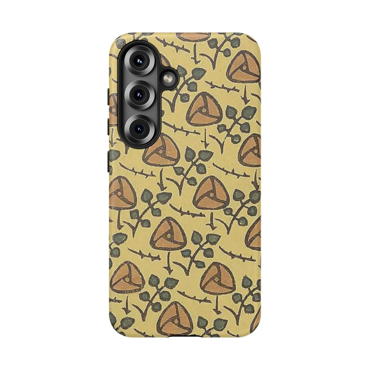 花柄タフスマホケース - 着物や帯で使用されている模様、アウトドア愛好家のためのヴィンテージナチュラルデザイン