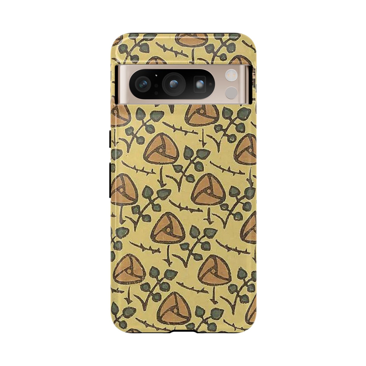 花柄タフスマホケース - 着物や帯で使用されている模様、アウトドア愛好家のためのヴィンテージナチュラルデザイン