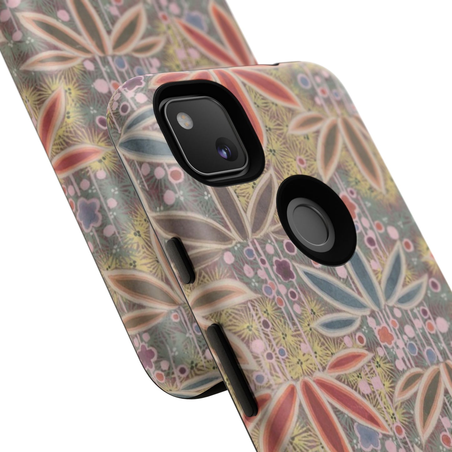 和柄、日本の伝統文様、植物柄、着物や帯などに用いられた模様のスマホケース