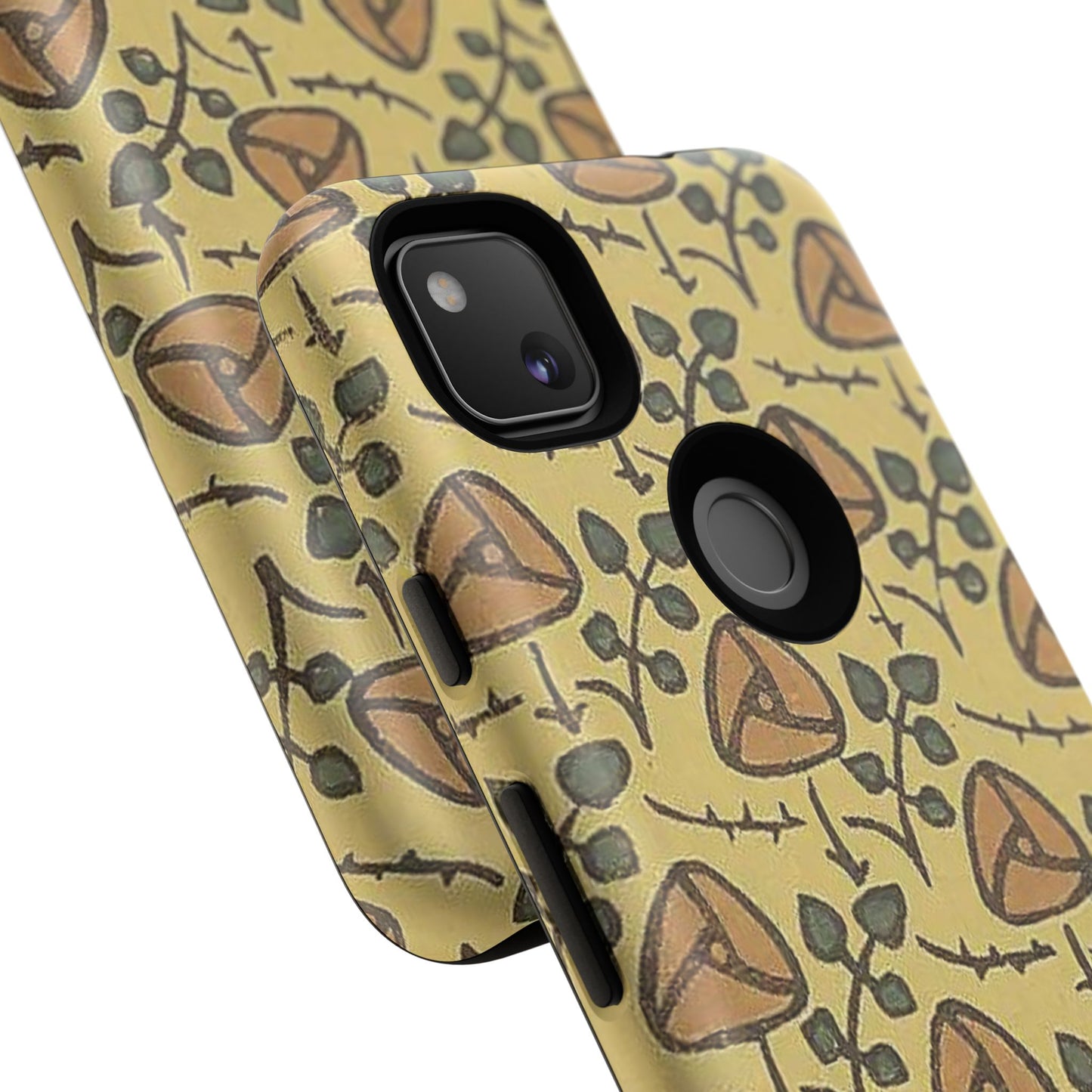 花柄タフスマホケース - 着物や帯で使用されている模様、アウトドア愛好家のためのヴィンテージナチュラルデザイン