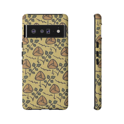 花柄タフスマホケース - 着物や帯で使用されている模様、アウトドア愛好家のためのヴィンテージナチュラルデザイン