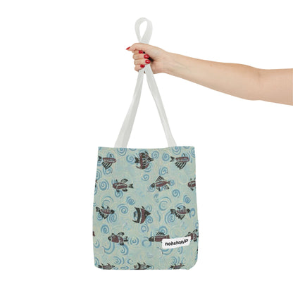 Aquatic Adventure Tote Bag, Fish Pattern Tote, Eco-Friendly Shopping Bag, Beach Day Essentials, Travel Companion
